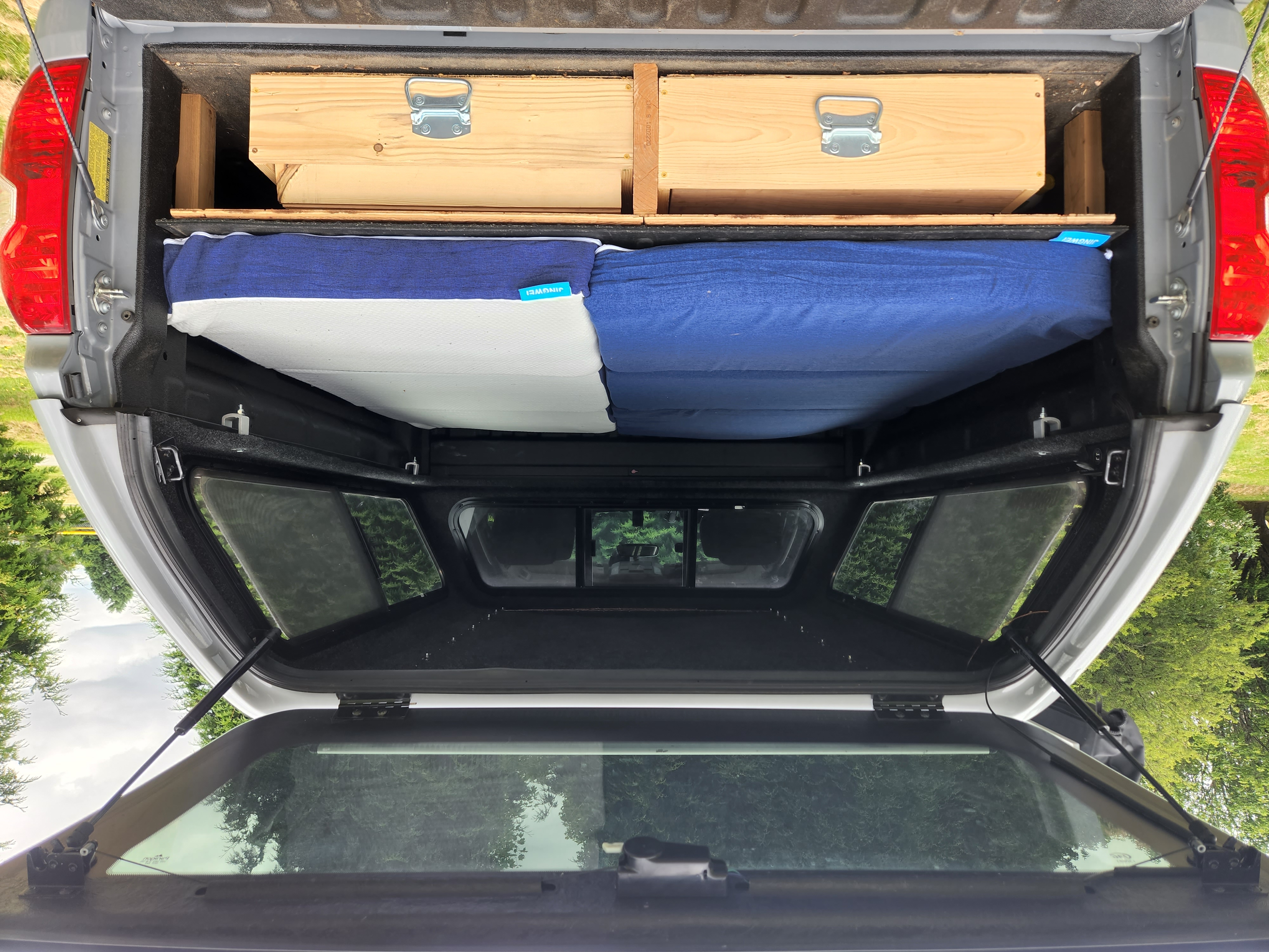 Unfolded and put in place, these mattress' fit the sleeping platform perfectly.  . Other Other 2019