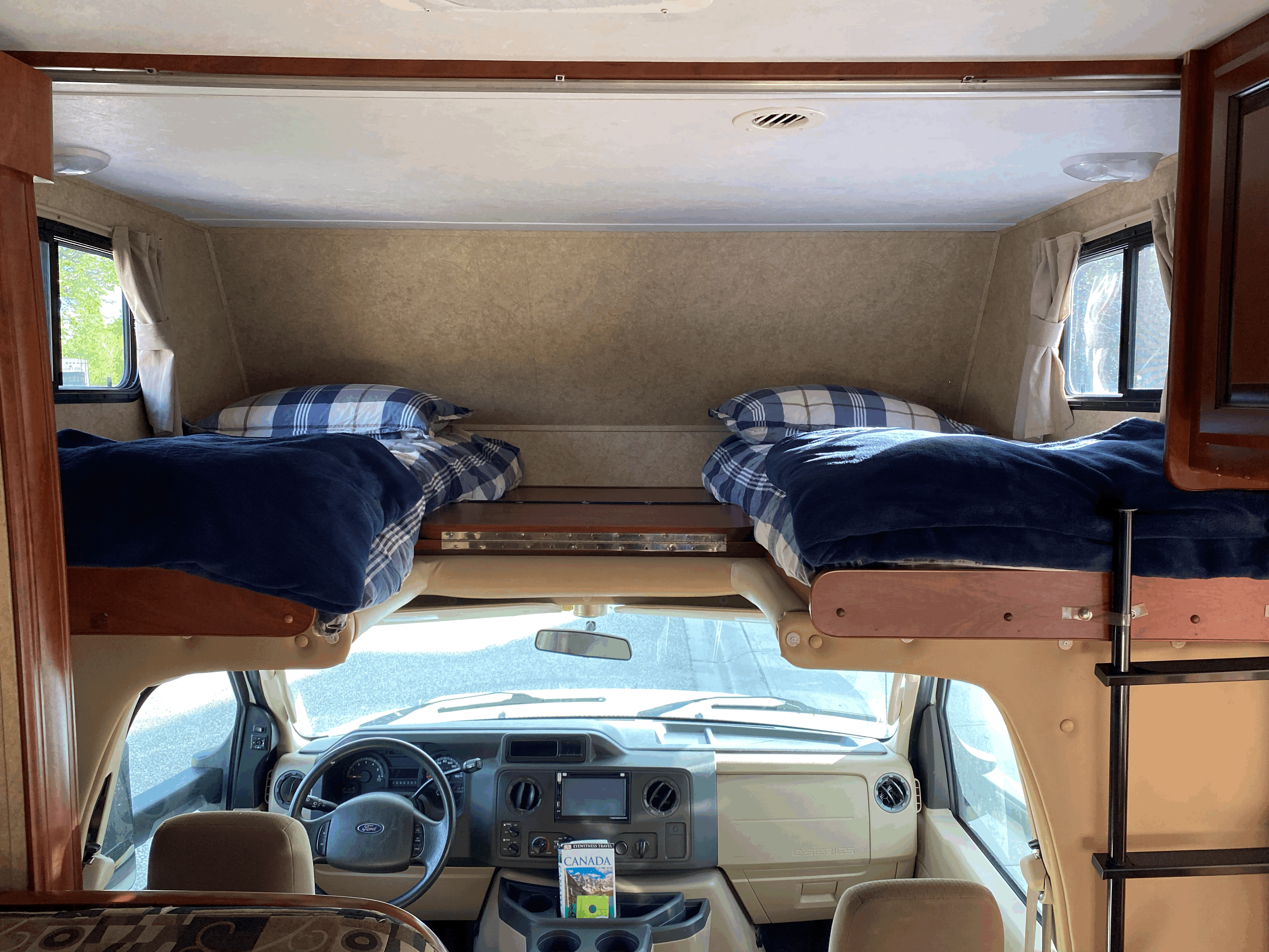 Upper bunks and driver's cab.. Forest River Sunseeker 2012