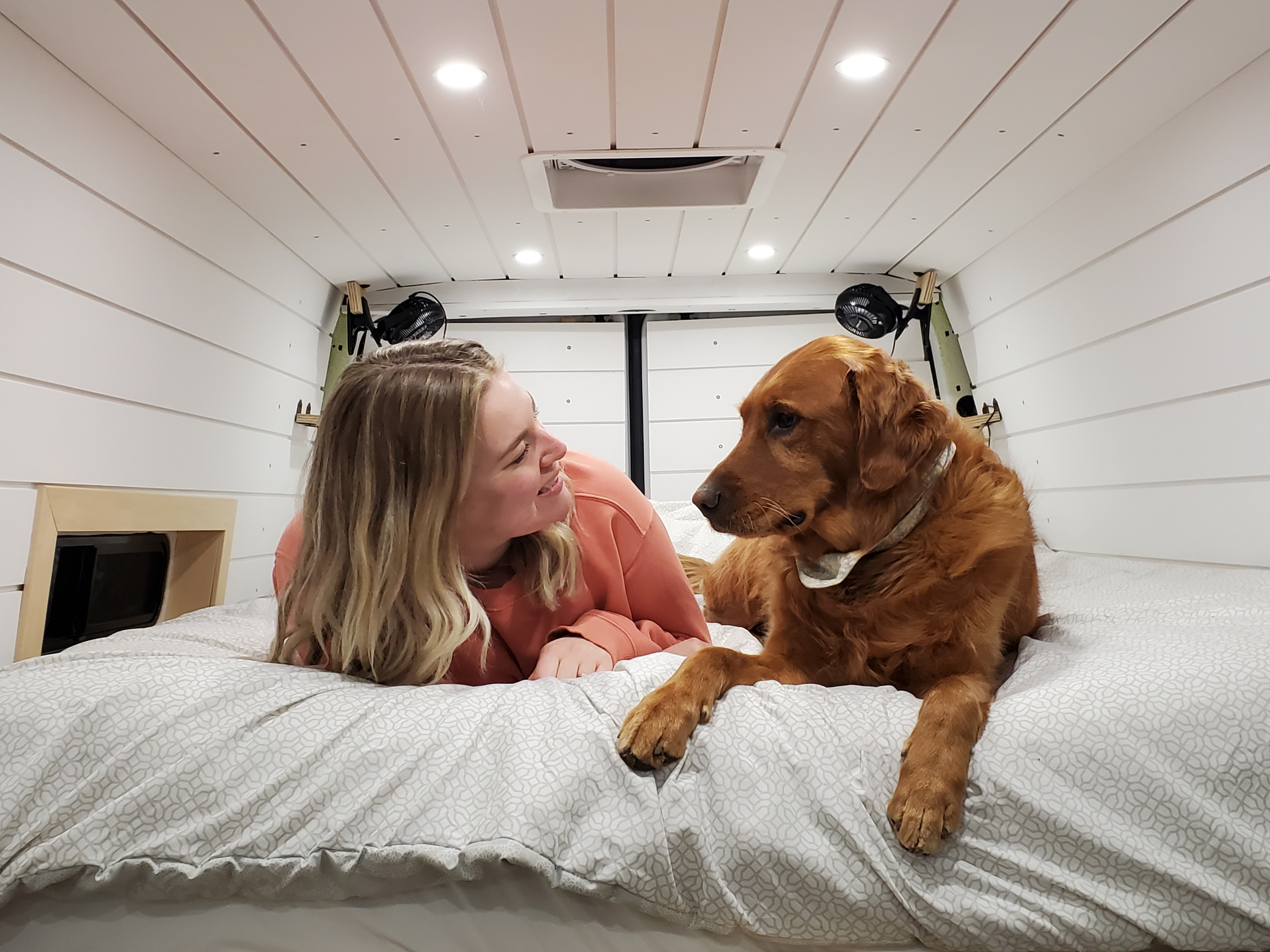 With a queen sized bed, there's lots of room for you and your furry friend!. Mercedes-Benz Sprinter 2015