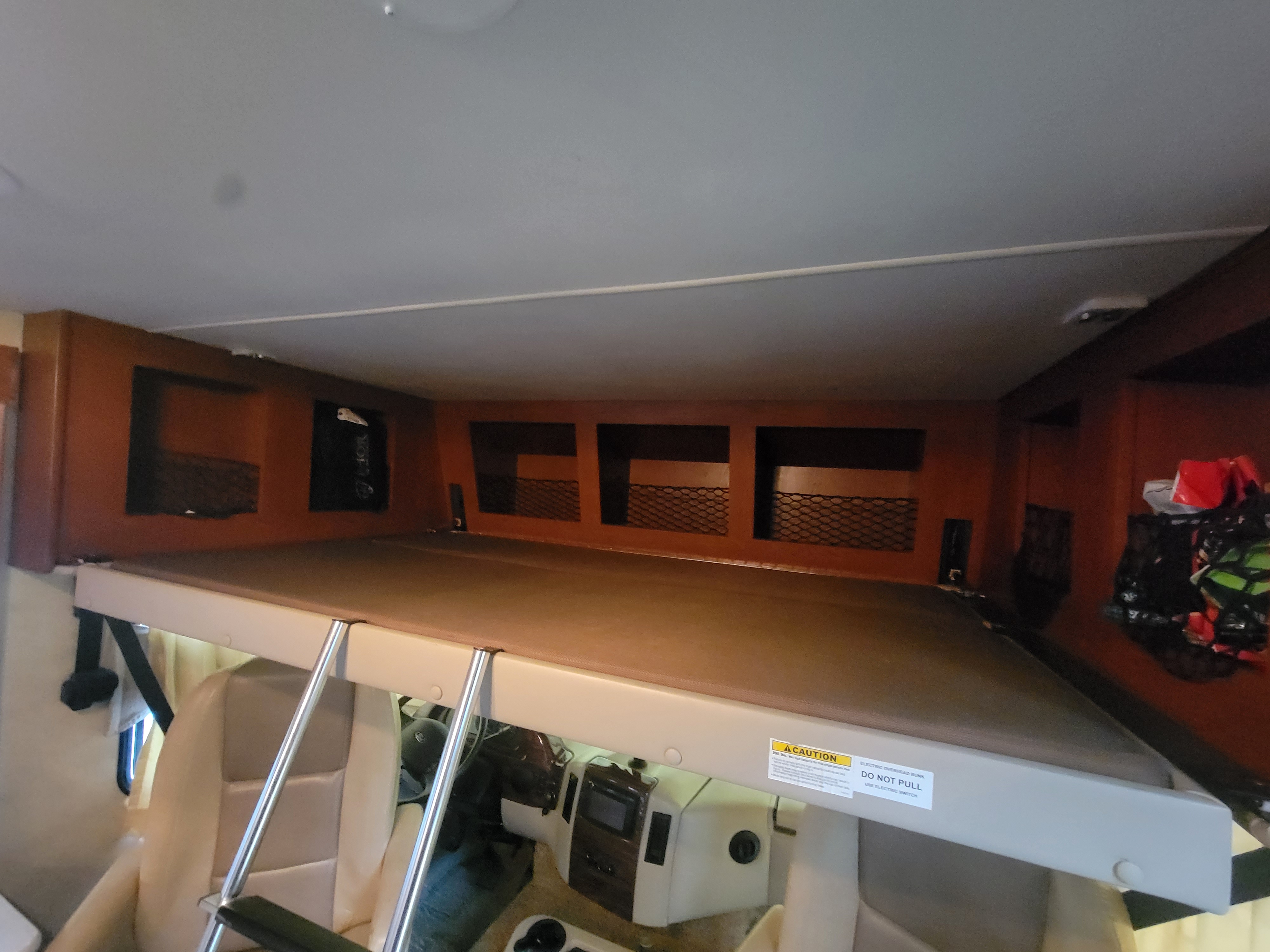 Lofted fold up bunk space. 2014 Ace 2014