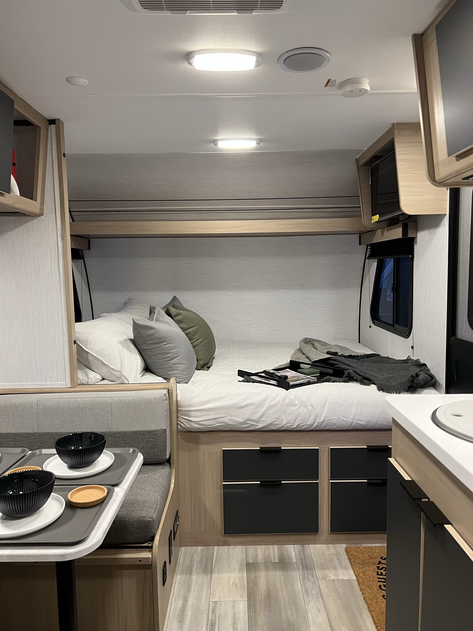 A TRUE queen bed for added comfort with additional storage below.. Cruiser RV Hitch 2022