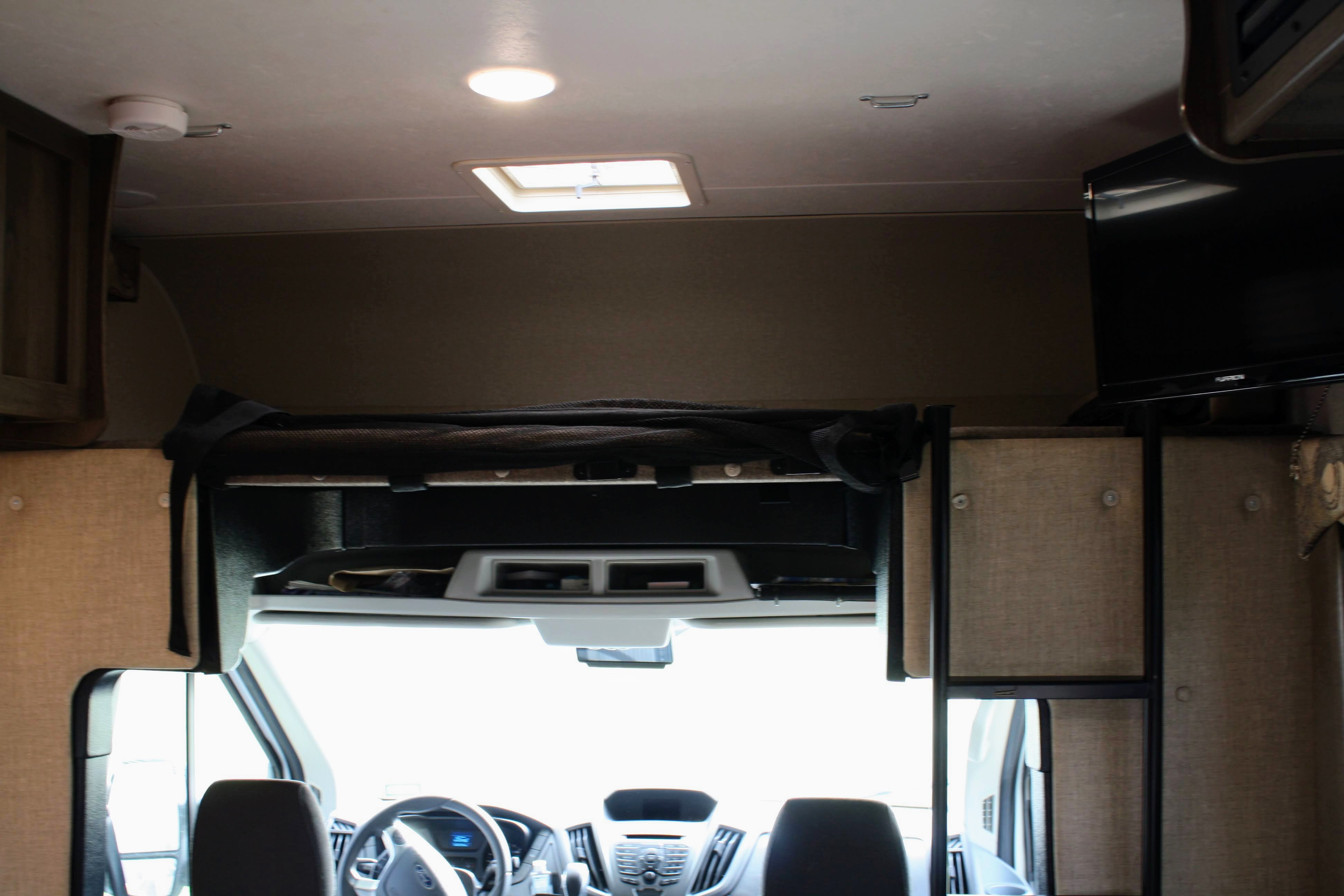 Over cab sleeping perfect for the kids with safety net. Forest River Coachmen Freelander Micro 2018