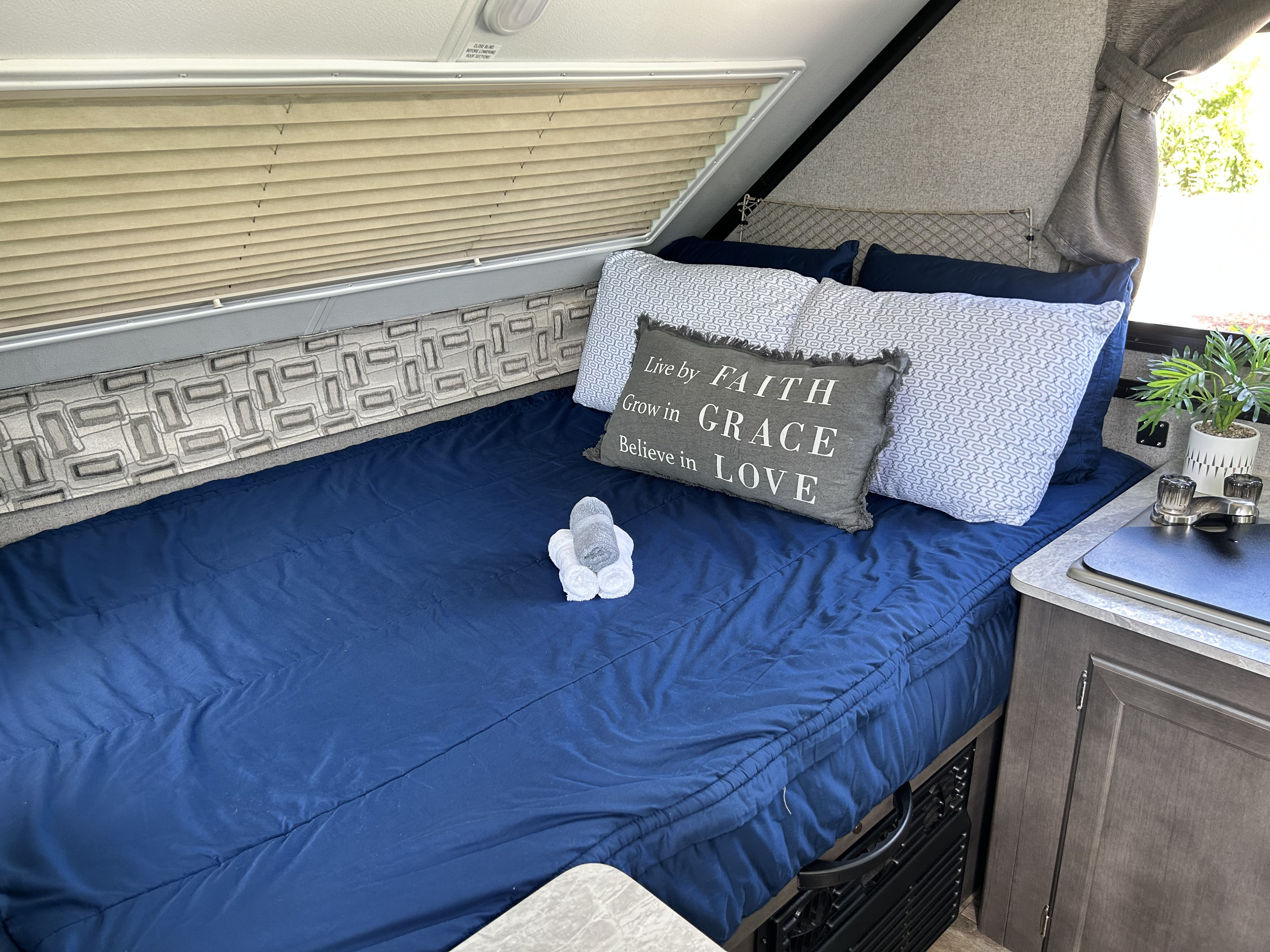 Memory foam full  size main bed . Forest River Flagstaff 2019