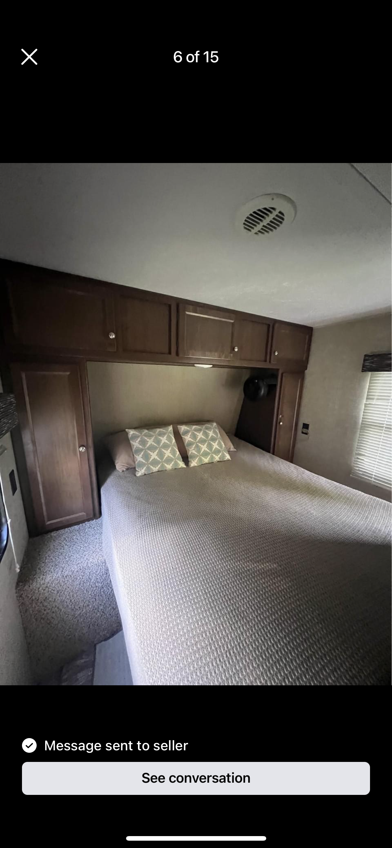 Very comfortable queen memory foam mattress . Keystone RV Hideout Luxury 2016