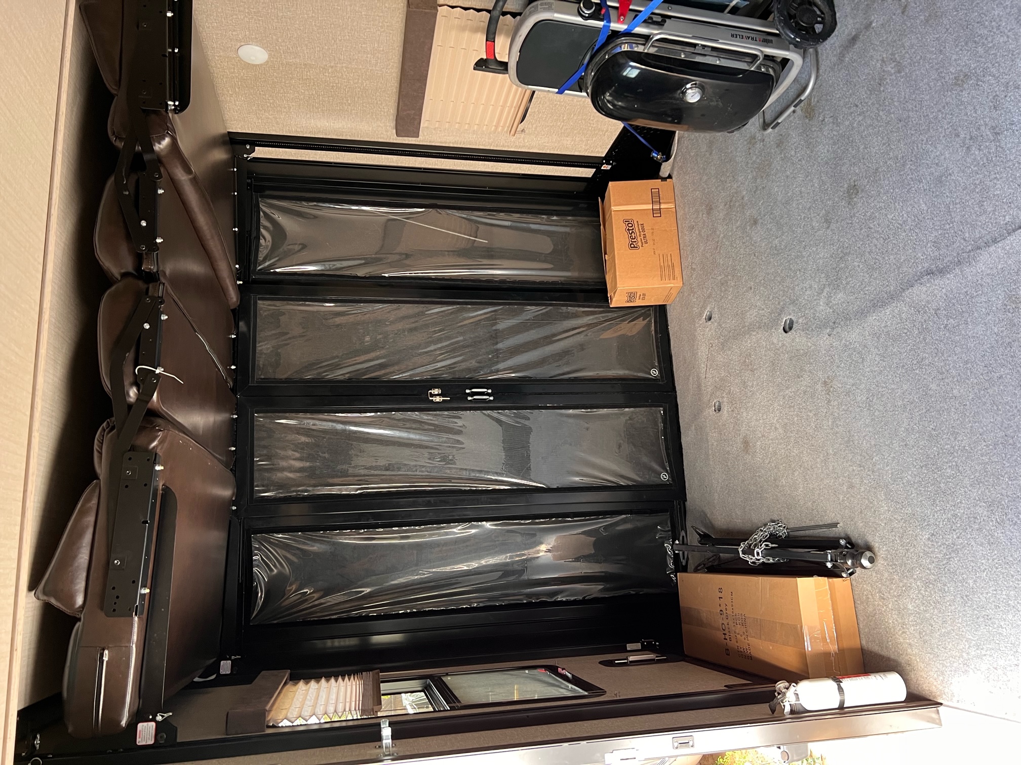 Garage/Bedroom #2 that unfolds into a fenced patio
Coleman propane grill is included (bring your own propane). Grand Design Momentum Toy Hauler 2019