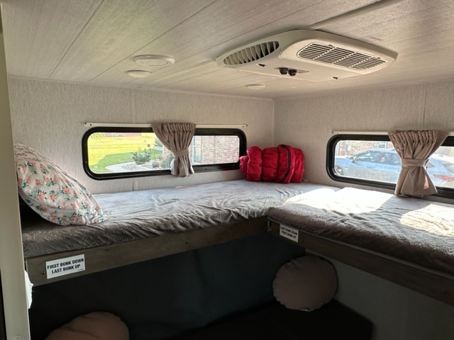 1 of 2 bunk beds in rear. Forest River Wildwood 2022