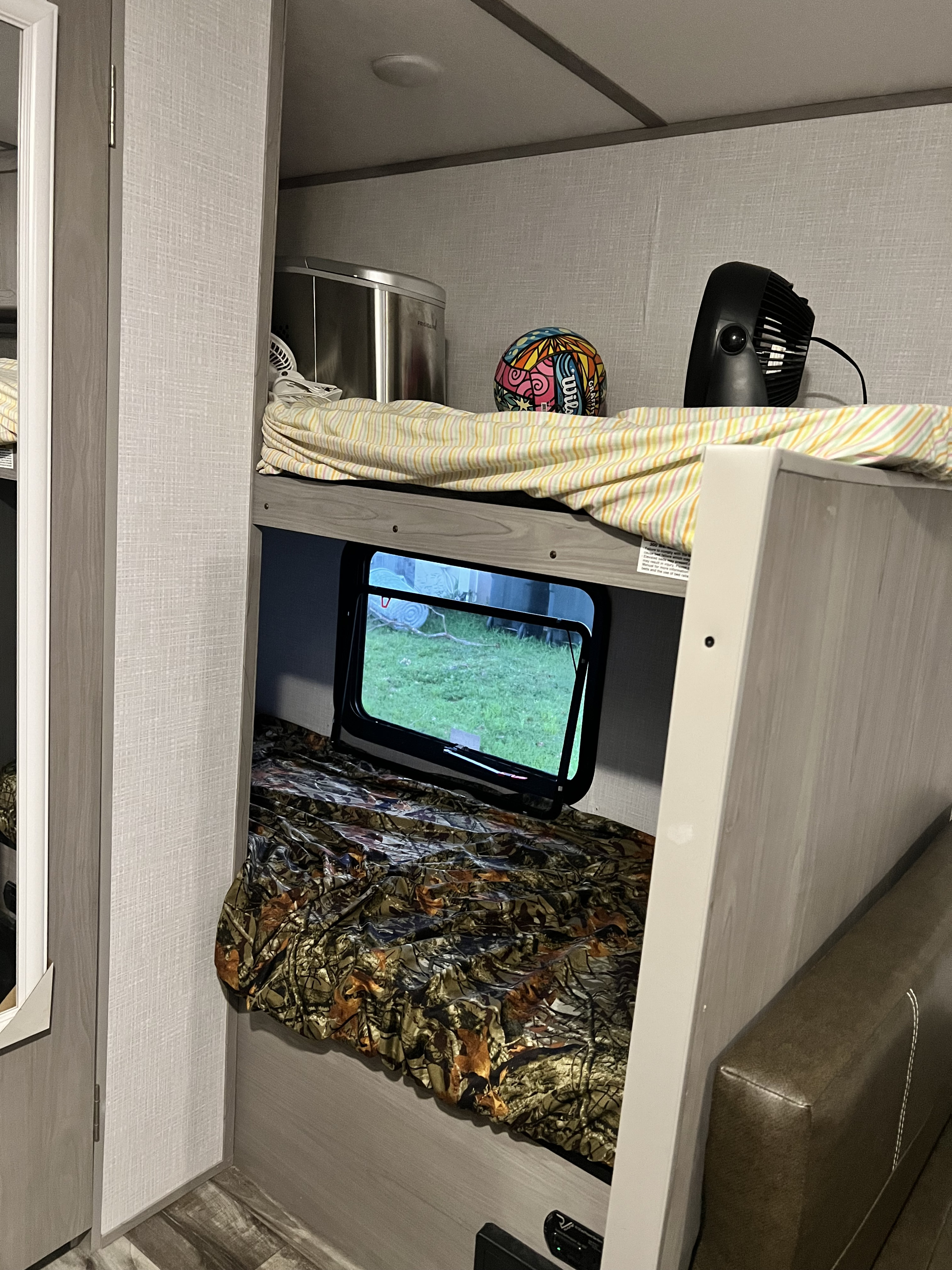 RV rental bunk beds: Upper. Dutchmen Coleman Lantern LT 2022