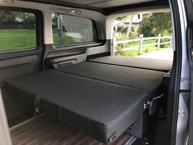 foldable seat converts into a nice comfy bed for two. Mercedes-Benz Metris 2016