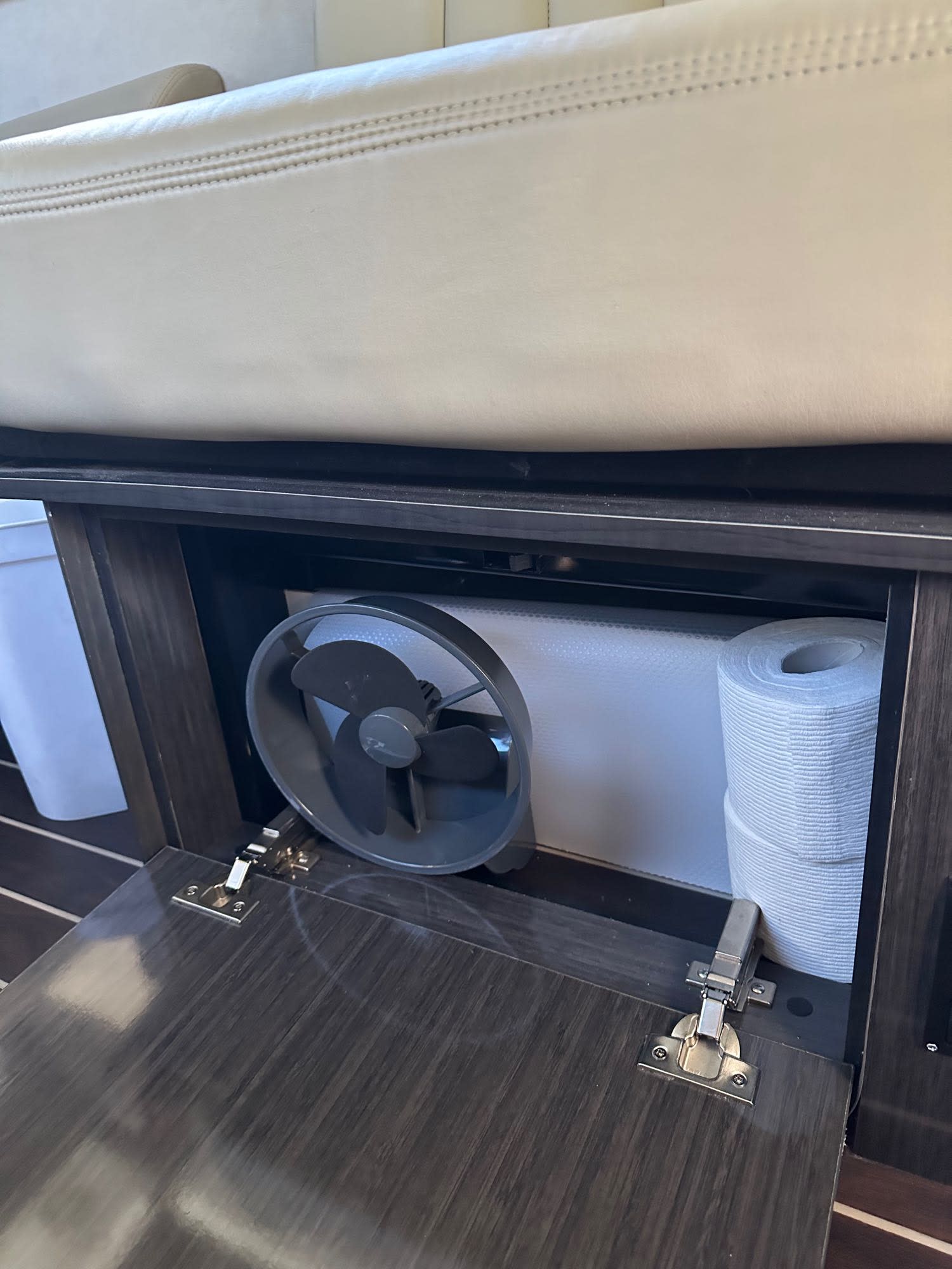 RV specific Toilet paper, portable fan. Airstream Interstate 2014