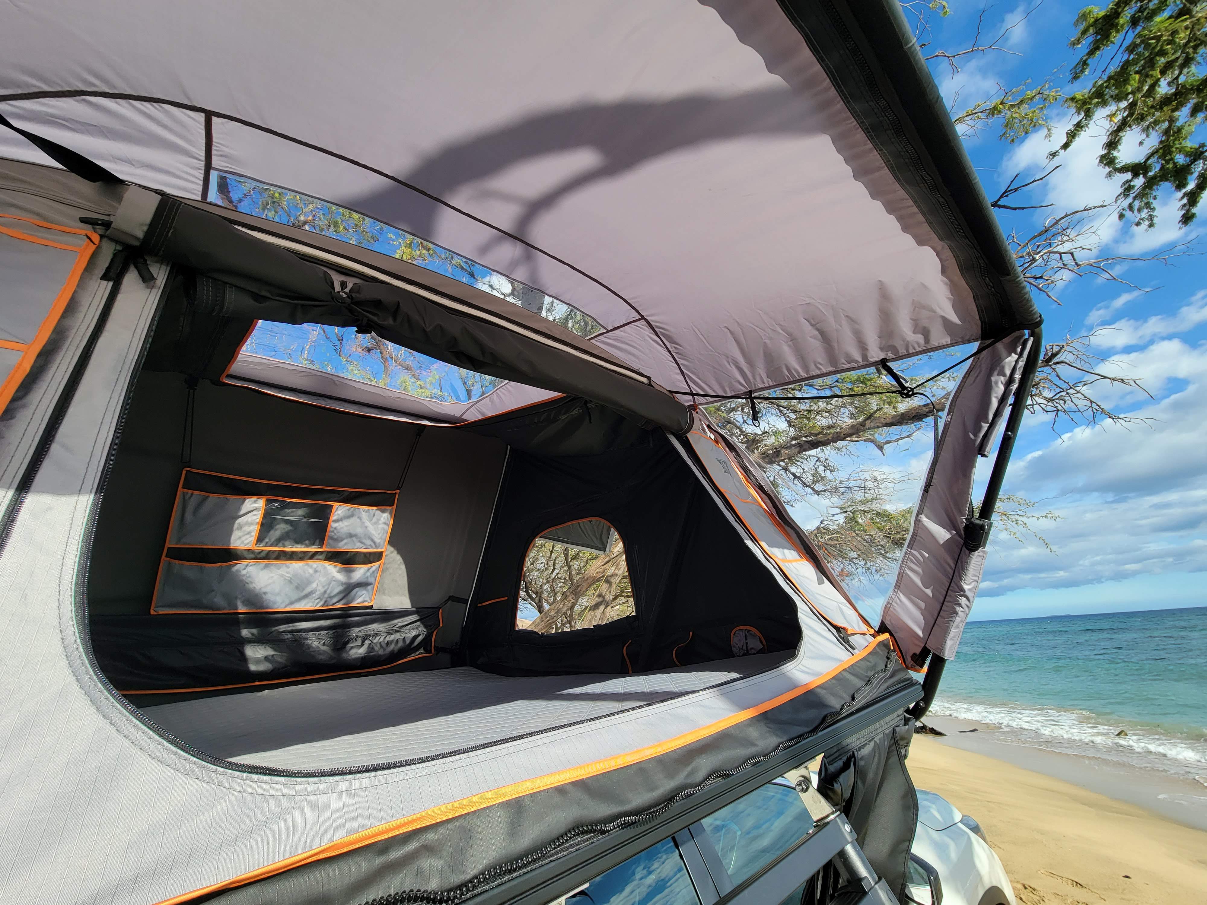 Explore the outdoors! This roomy rooftop tent, great for an RV rental trip, offers beach & ocean views.. Toyota 4runner 2022