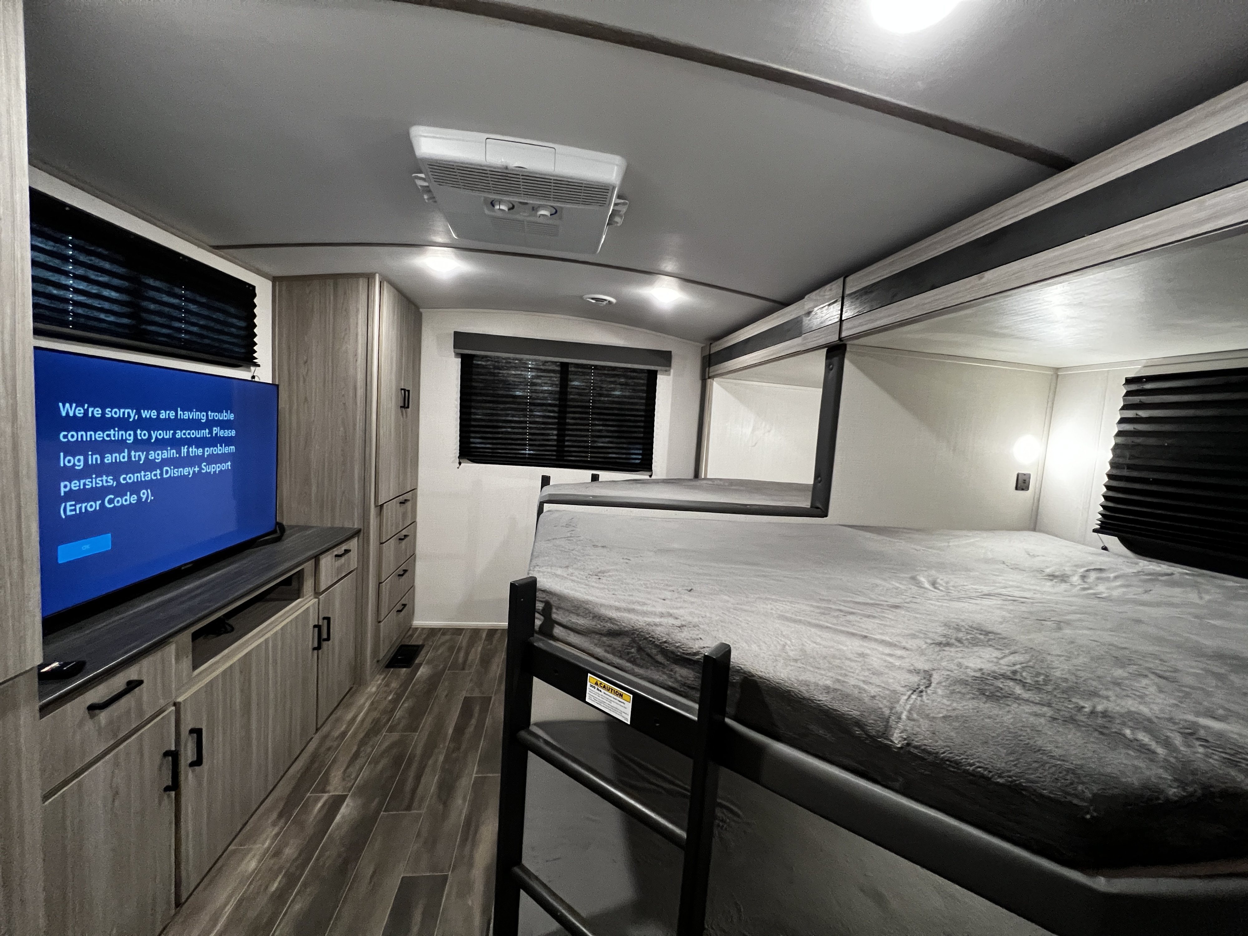 Bunk Room facing rear of the Camper. Keystone RV Passport GT 2022