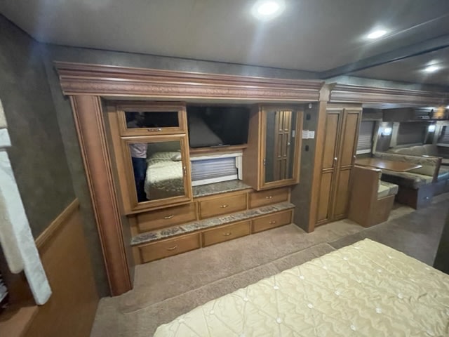 This RV rental features a full bedroom, built-in entertainment/storage unit, and a cozy dining area.. Bay Star Bay Star Motorhome 2014