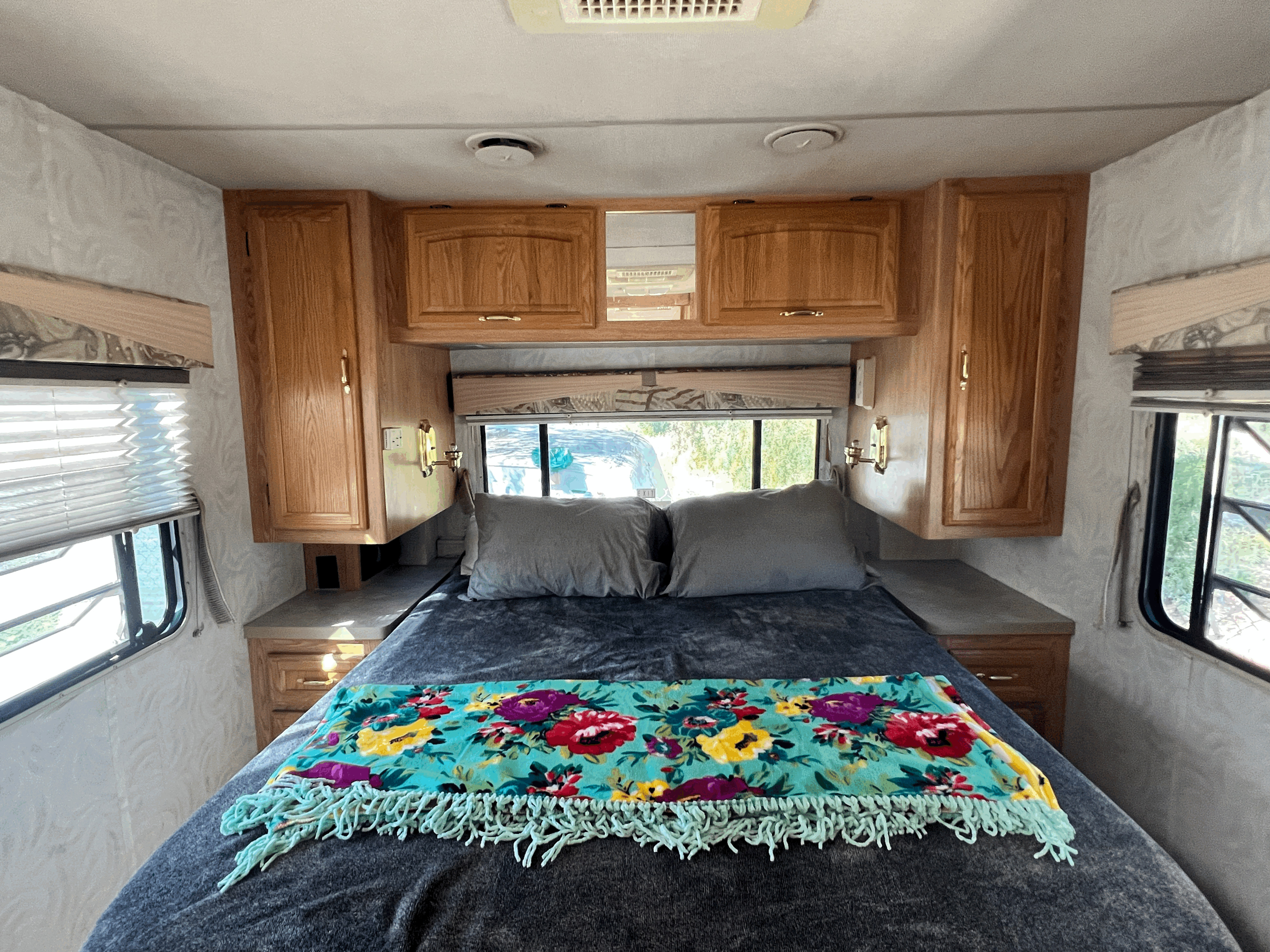 Bedroom with full sized bed. VERY comfortable memory foam mattress.. Georgie Boy 34 1999