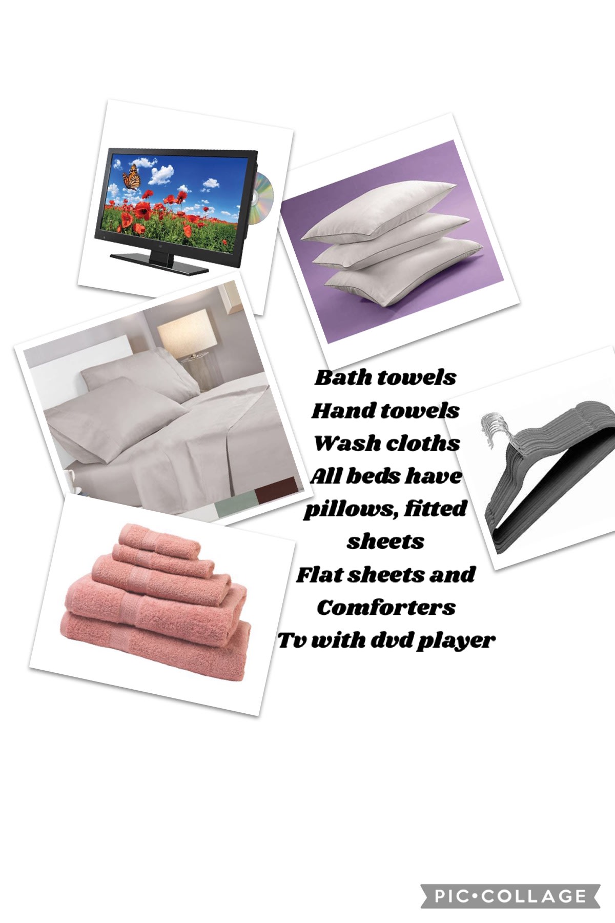 RV rental amenities: TV, cozy bedding, pillows, towels, and hangers provided for your comfort.. Forest River Forester 2022