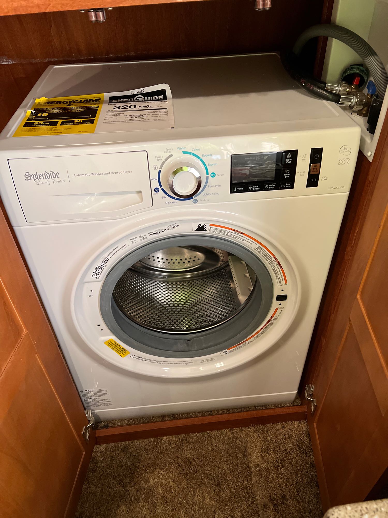 Water/dryer located in closet. Heartland Cyclone 2012