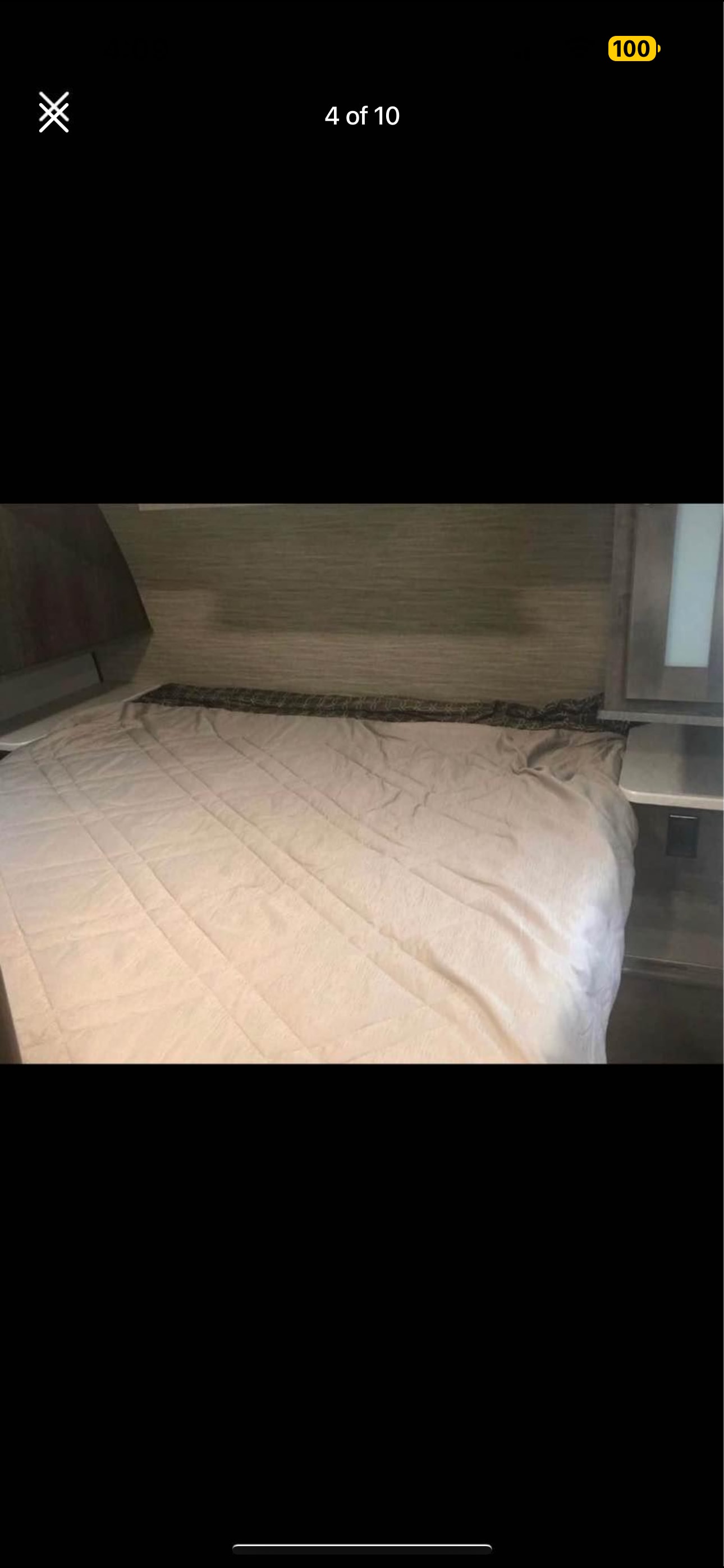 RV rental: Clean, light-colored quilted bed and built-in storage in a well-maintained RV interior.. Cruiser RV MPG Ultra Lite 2019