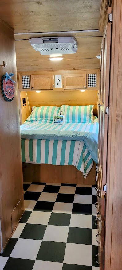 View from hallway into bedroom.
. Riverside RV Retro 2019