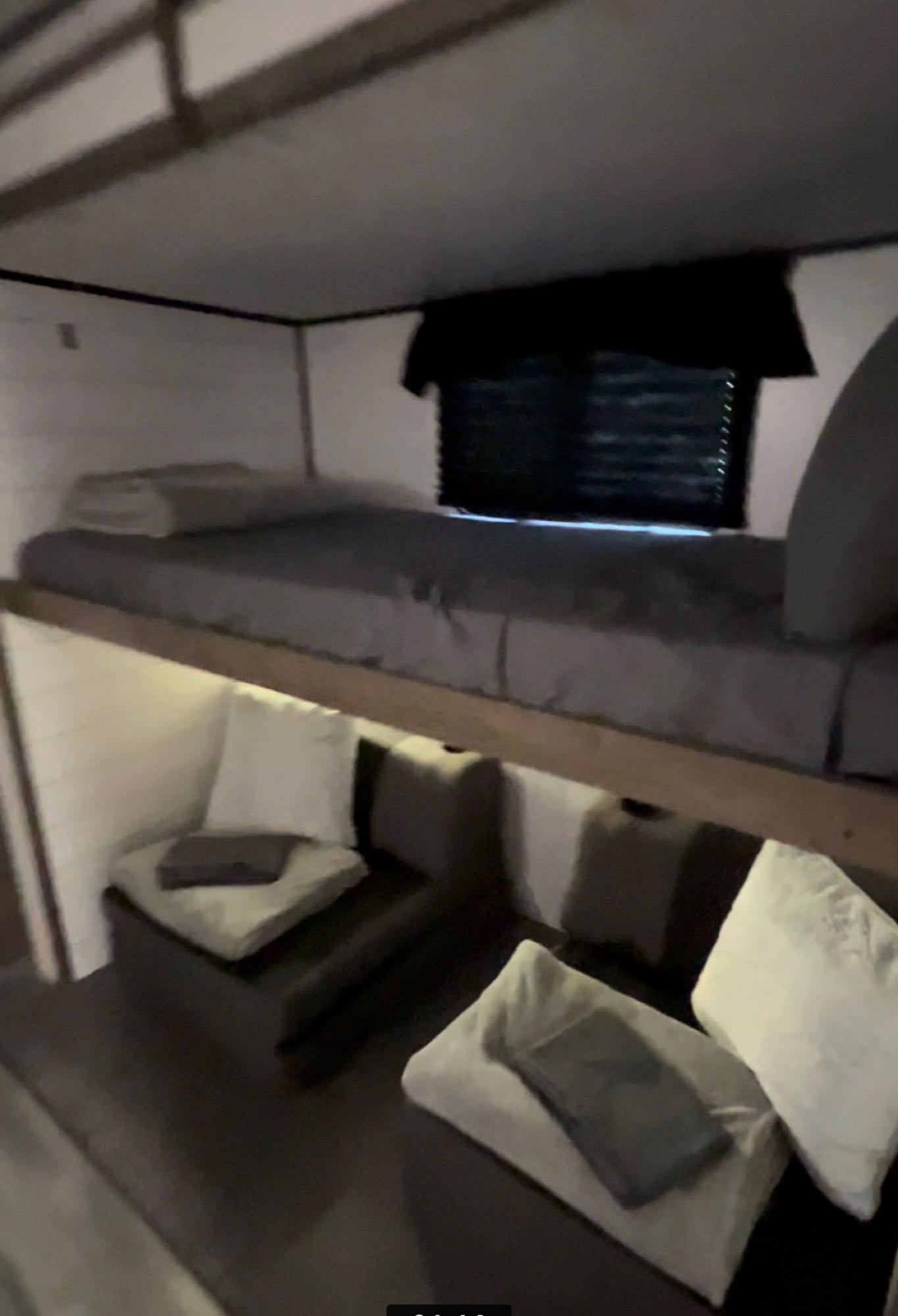 Inside this rv rental, a two-tier bunk setup with a mattress on top and comfy cushions below provides versatile sleeping/lounging.. Heartland RVs Pioneer 2021