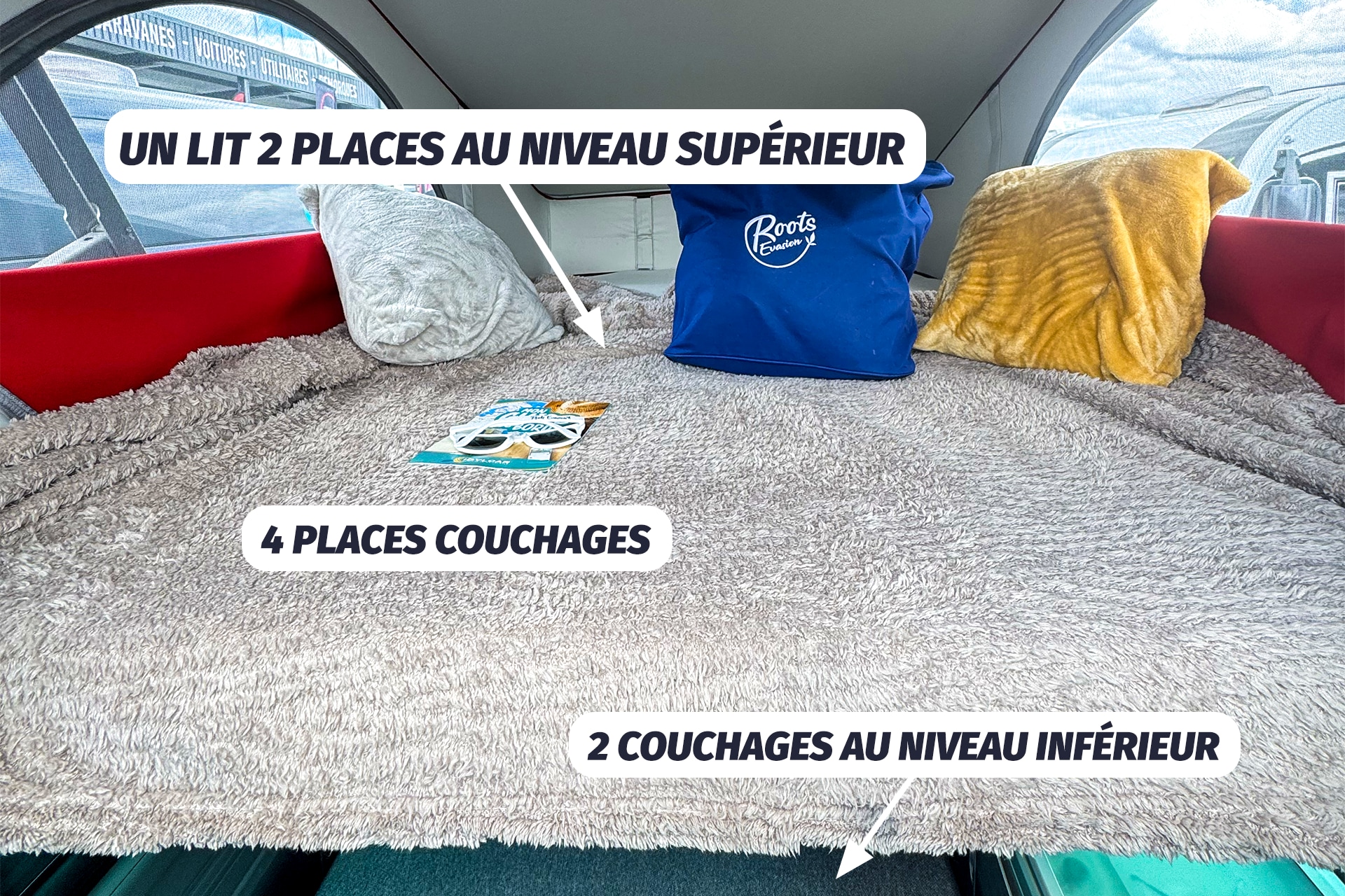 RV rental: Cozy camper van interior shows 4 sleeping berths with upper & lower beds, ideal for your trip.. Volkswagen California Coast T6 2023