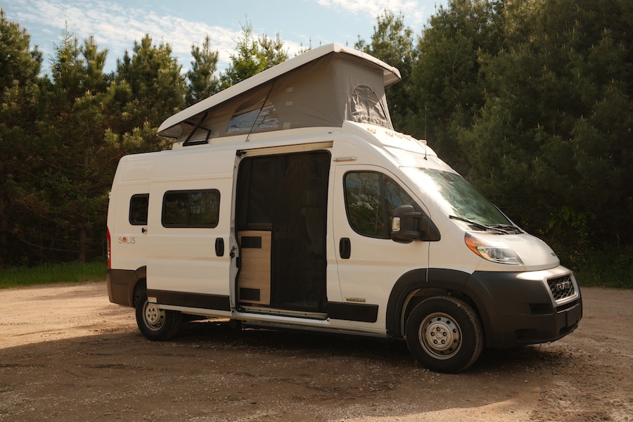 "Dewey" - Off-Grid 4 Person Winnebago Solis 59P Pop-Top w/ Wet Bath