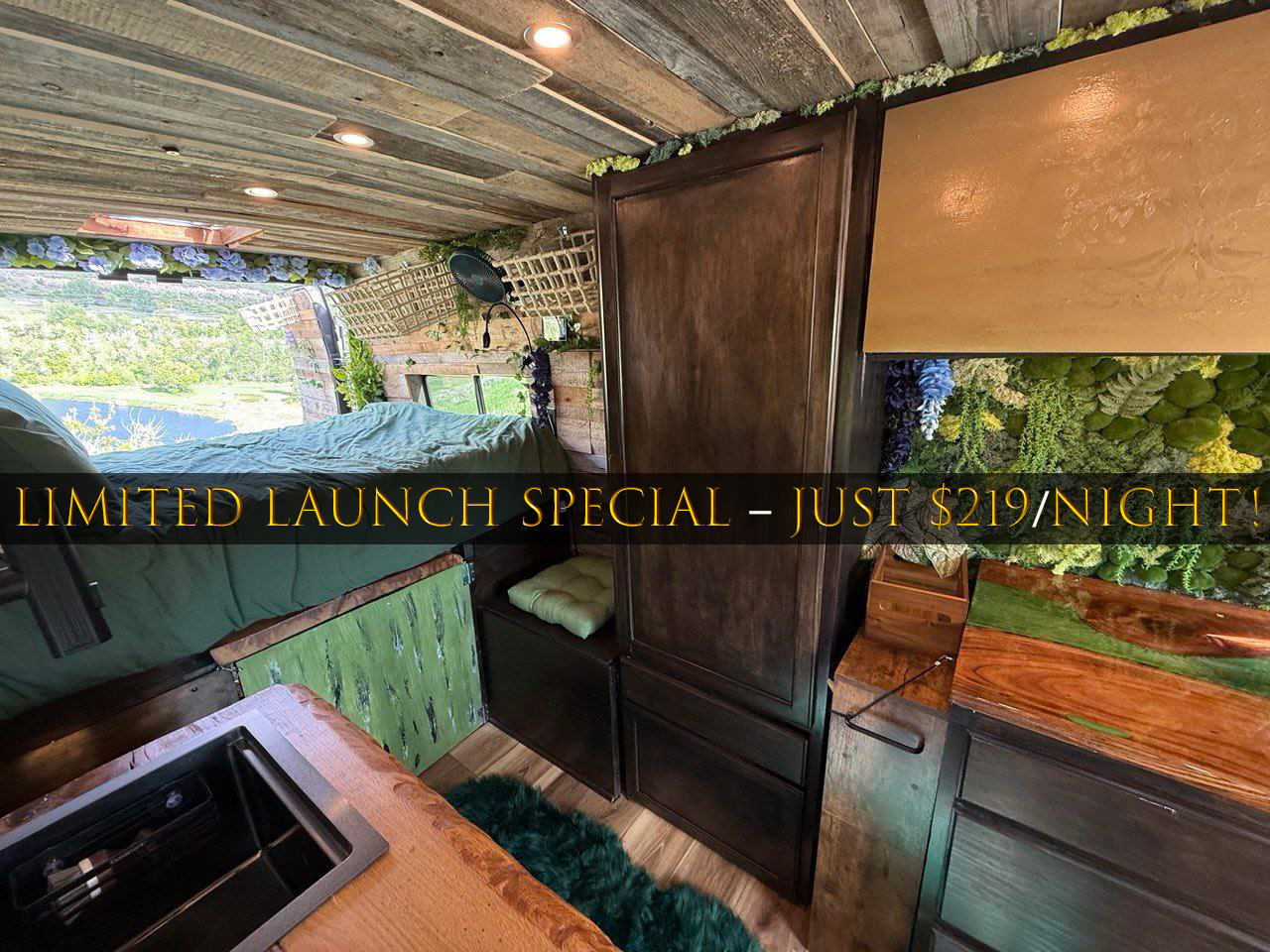 Experience nature with this cozy rv rental! Inside a unique van featuring a bed, sink, and beautiful outdoor views. Special $219/night.. Dodge Ram 1500 2023