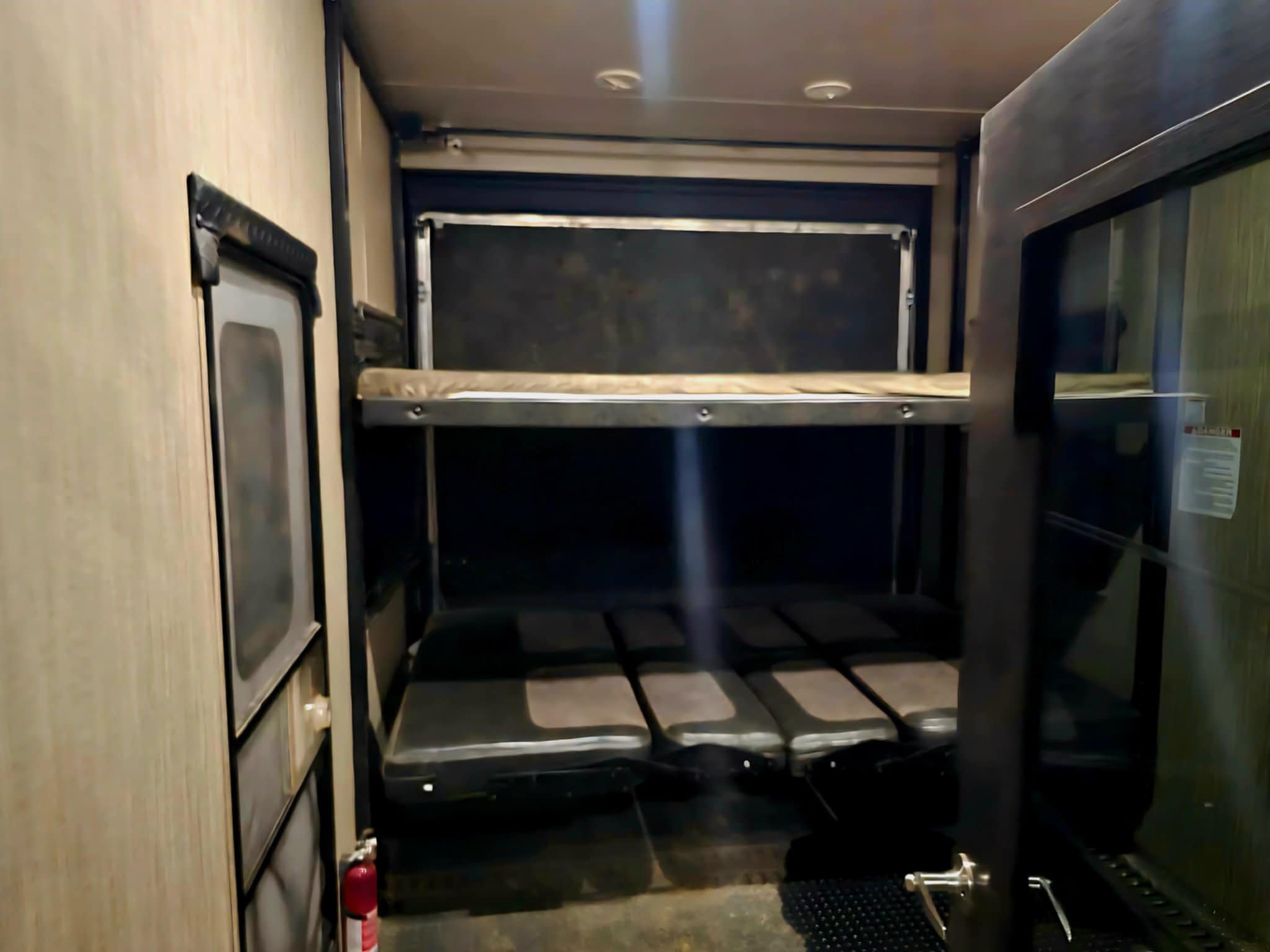This RV rental features a top bunk bed & convertible lower sleeping/seating in its adaptable garage space.. Heartland RVs Fuel Toy Hauler 2018
