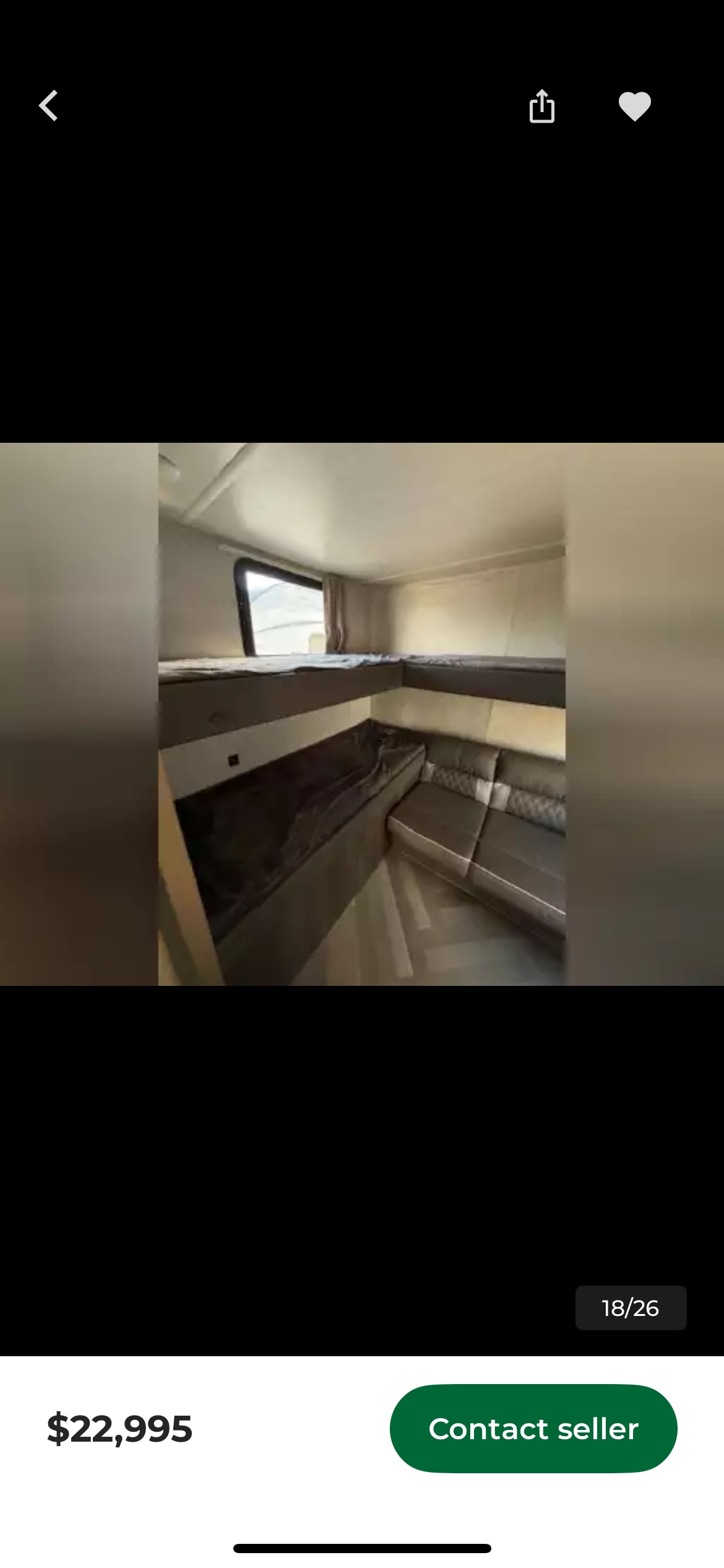 Spacious RV interior featuring bunk beds and L-shaped seating, perfect for rv rental or family adventures. See details.. Forest River Wildwood X-Lite 2022