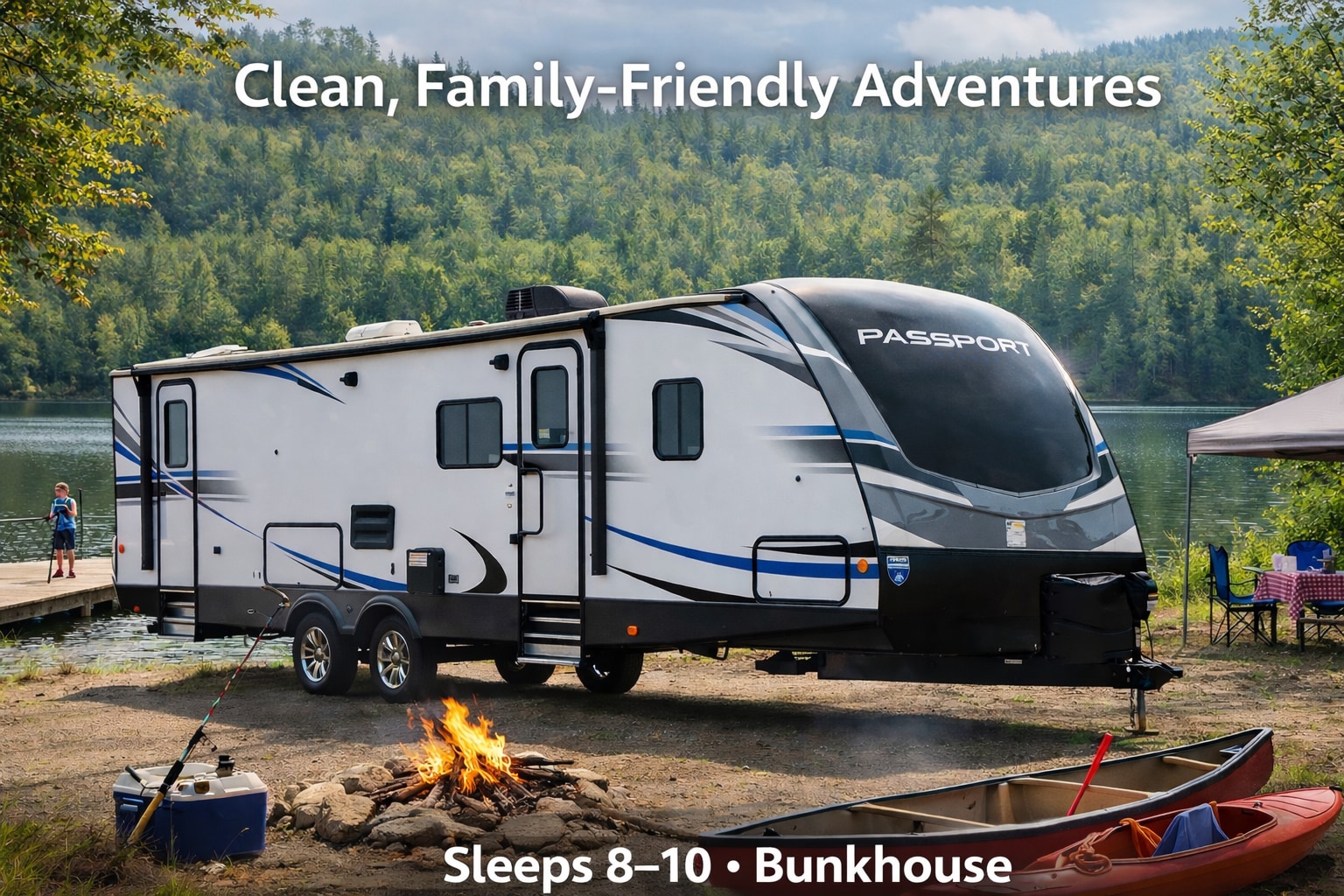 2021 Bunkhouse, Sleeps 8, dog friendly, Clean!