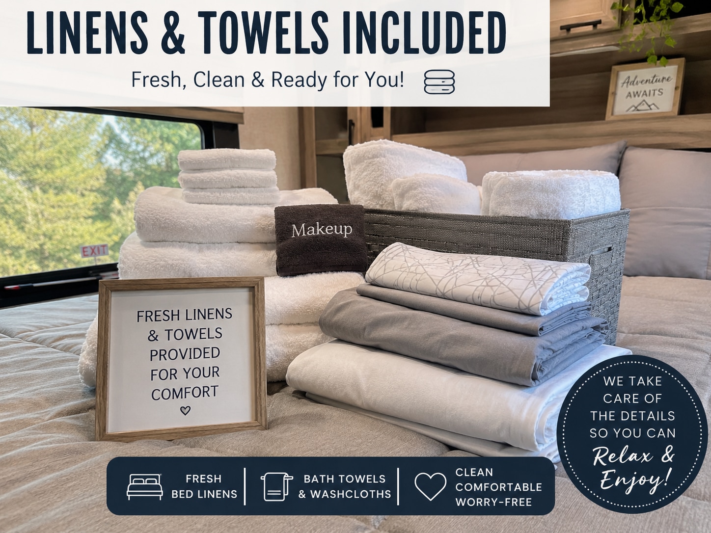 Included with your RV rental: fresh, clean linens & towels for a comfortable, worry-free journey, as seen on this cozy bed.. KZ C312BHKSE 2022
