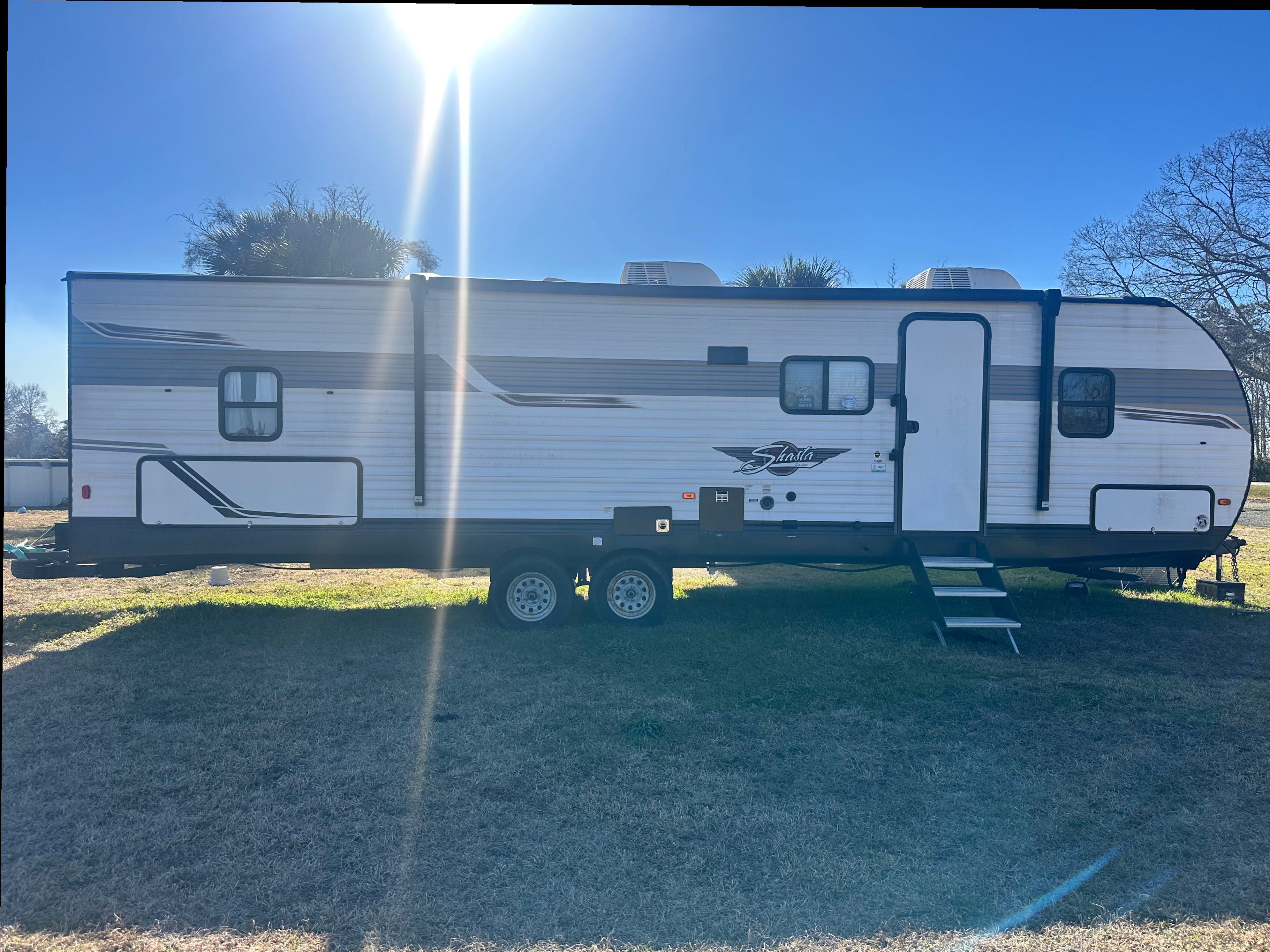 Family and Pet friendly camping in a 2022 Shasta 30QB