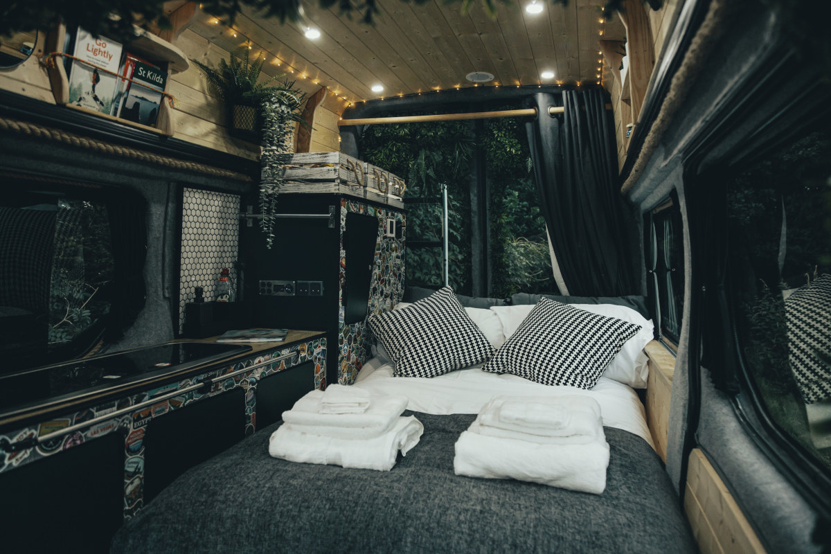 Time to get the bed down. There's plenty of space for a couple to wind down.