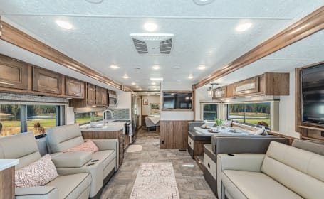Luxury 2021 Coachmen Mirada Can Sleep up to 7 adults or 8 with kids.