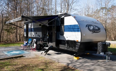 Campy the Grey Wolf! Lots of extras included - Family camping made easy