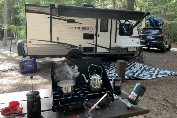 2020 Heartland Pioneer 175BH with Serta mattress and twinkle lights!