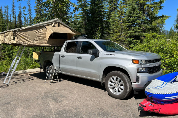 2021 Silverado with XL comfy rooftop tent kitchen slideout & more!