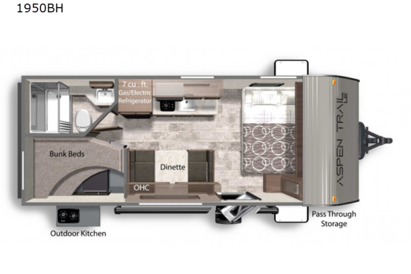 2022 Aspen Trail LE with outdoor kitchen and double bunks