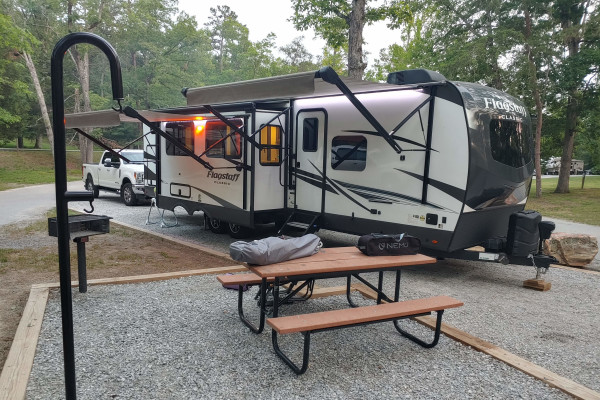 2021 Forest River Flagstaff Classic. 36' Bunkhouse with outdoor kitchen