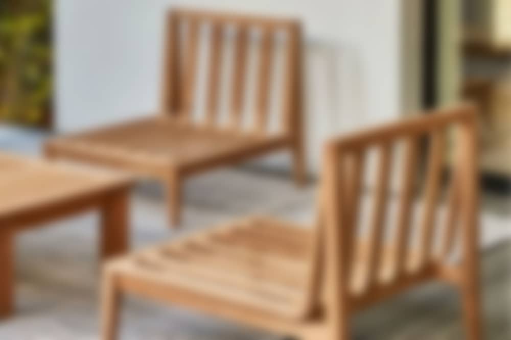 Teak Outdoor Armless Chair Conversation Set