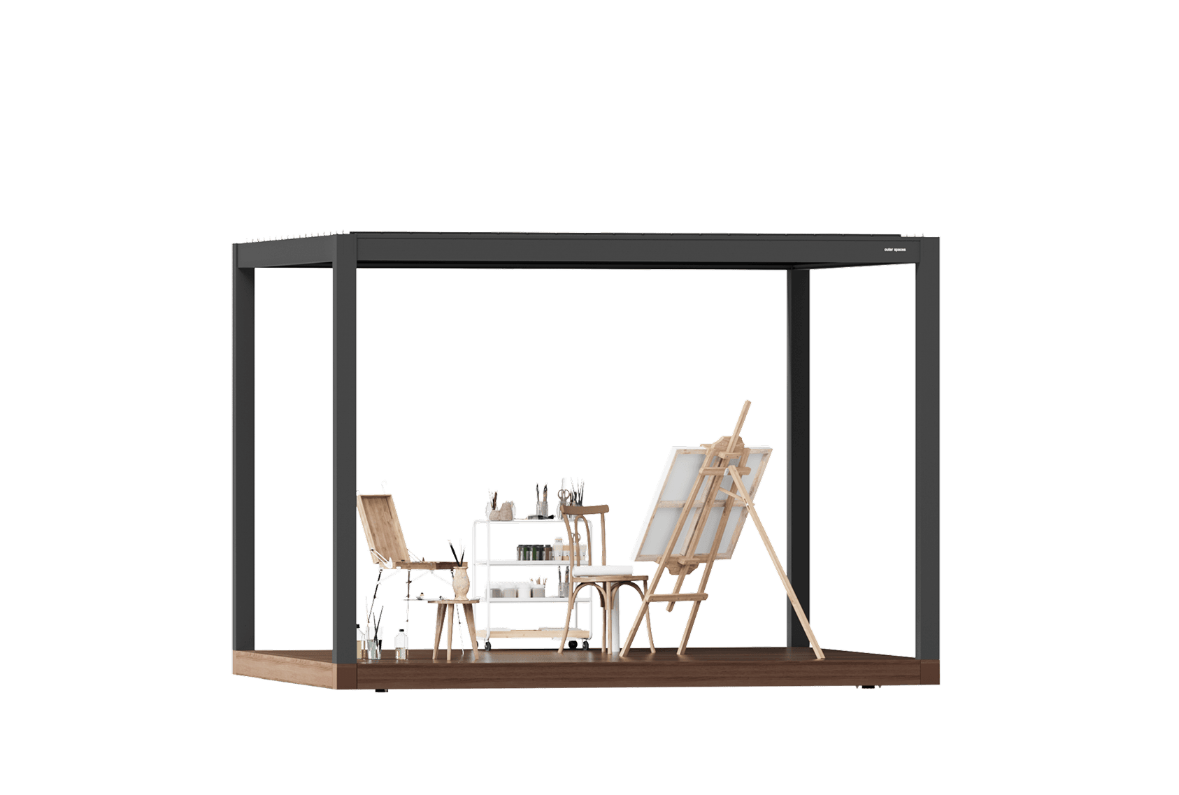 OS1 Haven with deck and pergola, 10 by 12 feet