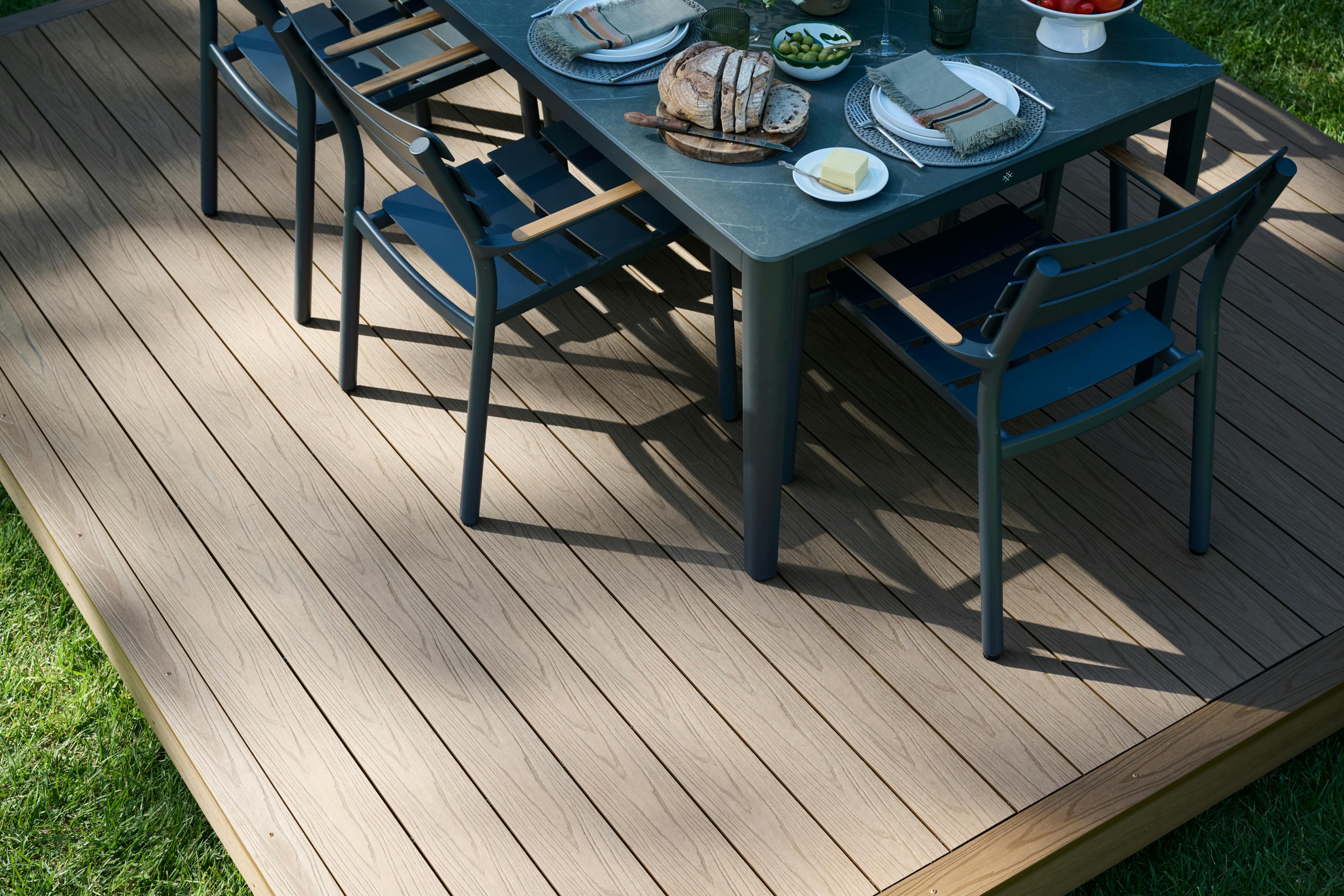 Outdoor living space assembled and ready to enjoy