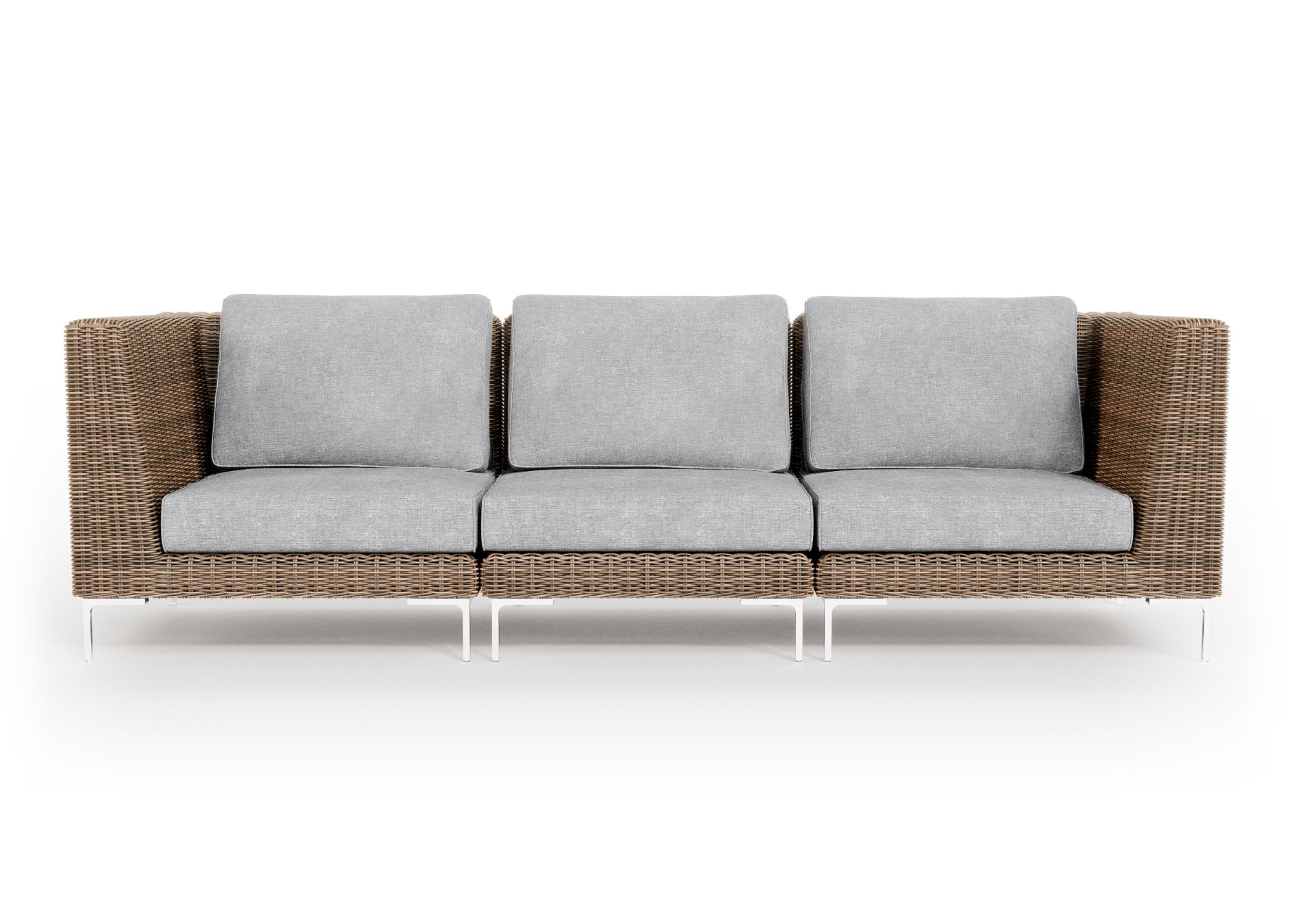 Wicker Outdoor Sofa - 3 Seat / Pacific Fog Gray