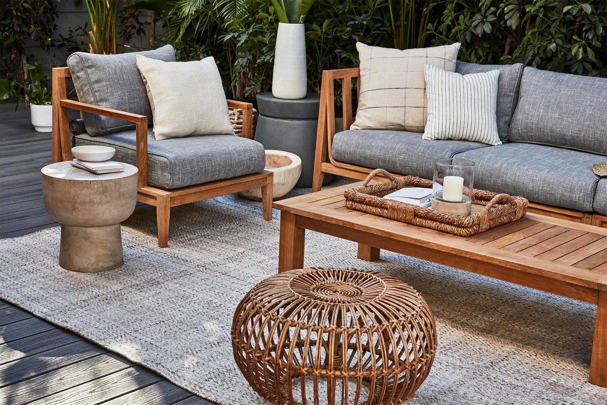 Small teak clearance outdoor coffee table