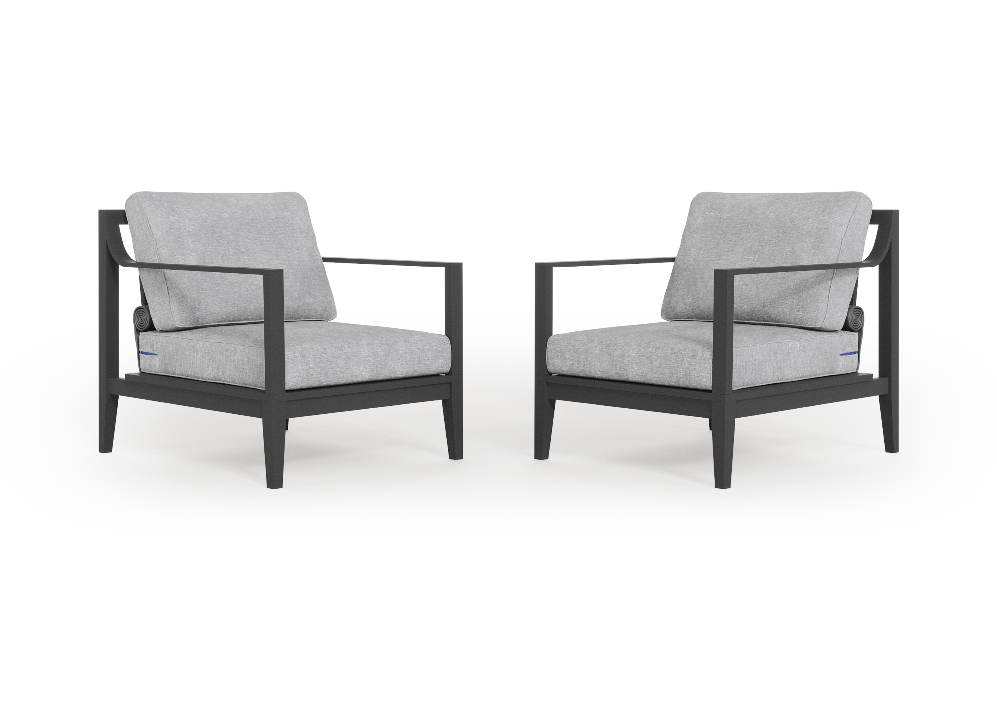 Aluminum Outdoor Armchair Conversation Set / Pacific Fog Gray