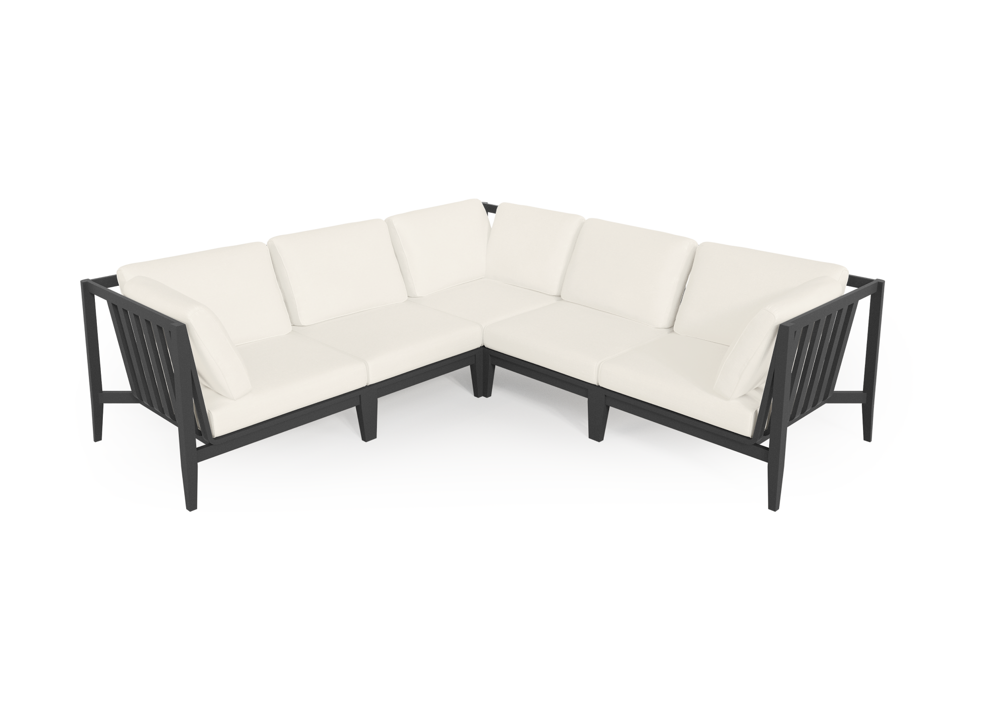 Aluminum Outdoor Corner Sectional - 5 Seat / Palisades Cream