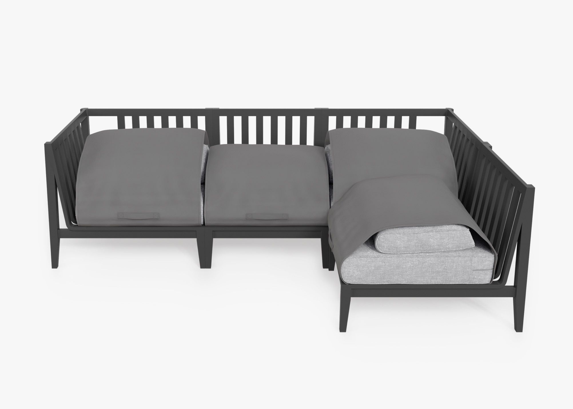 Black aluminum outdoor sectional best sale