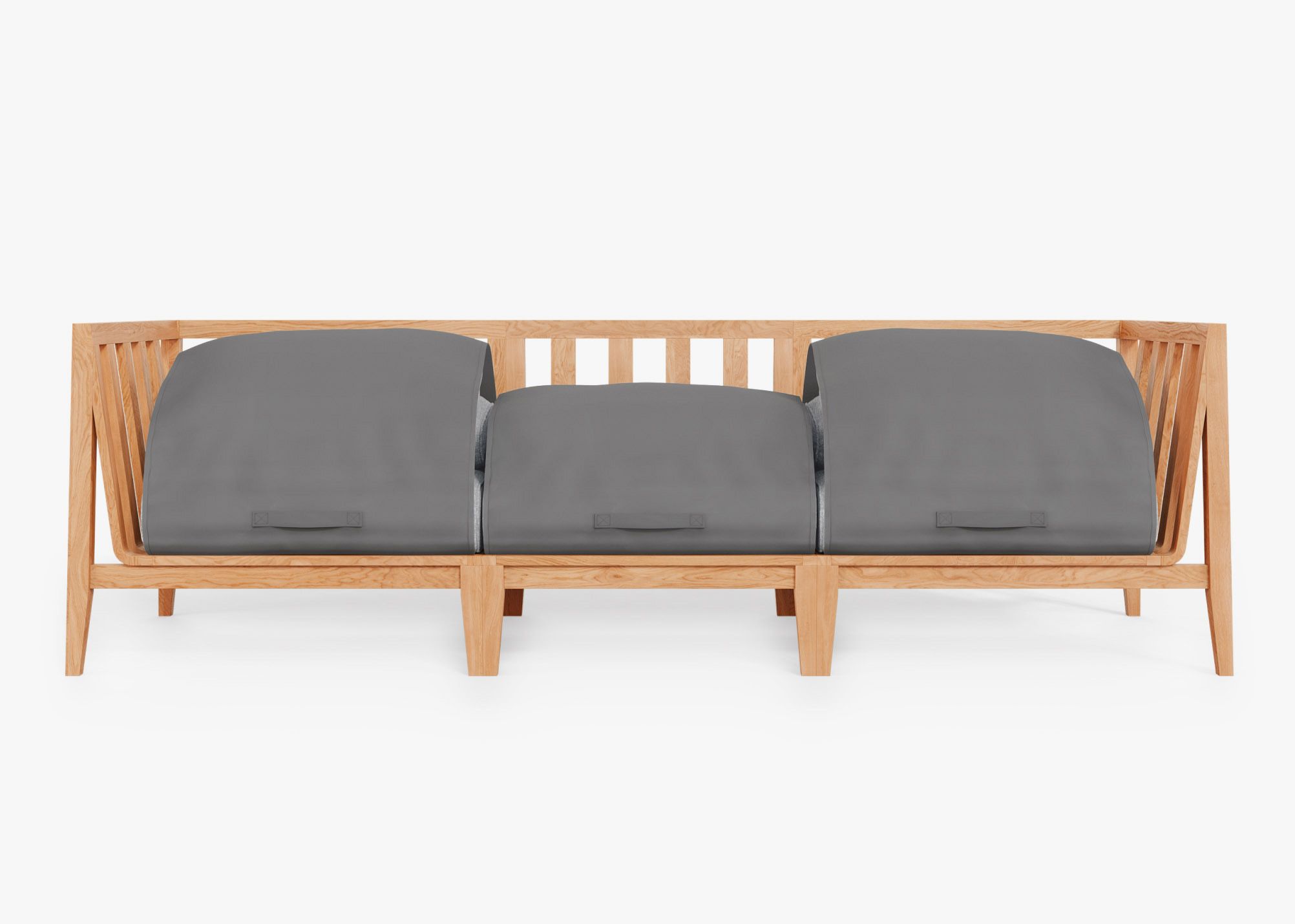 Teak patio sofa with cushions top