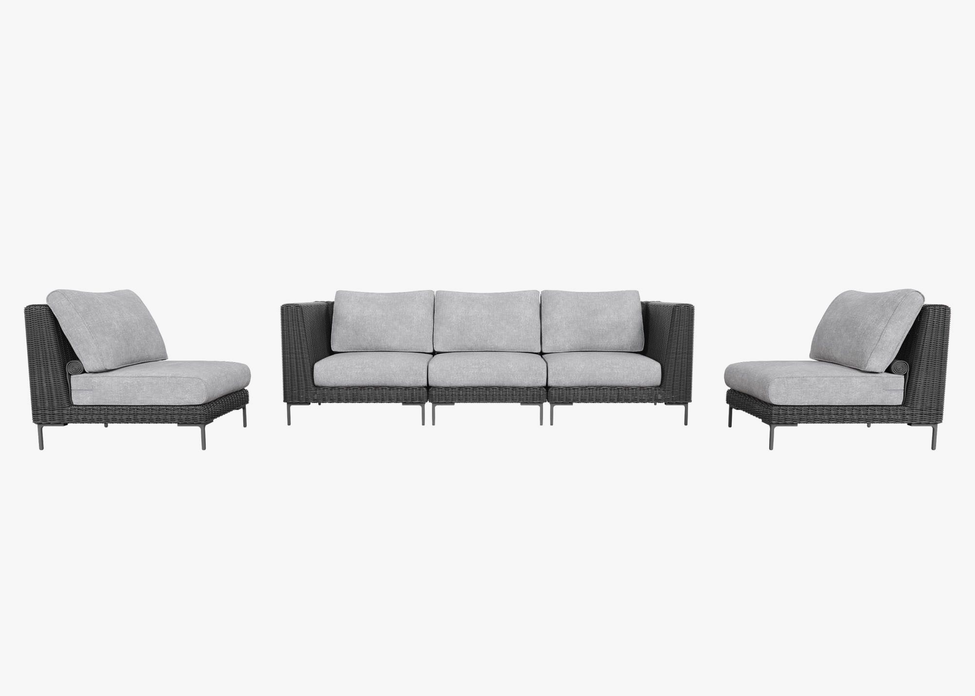 Outer Modular Outdoor Black Wicker Furniture