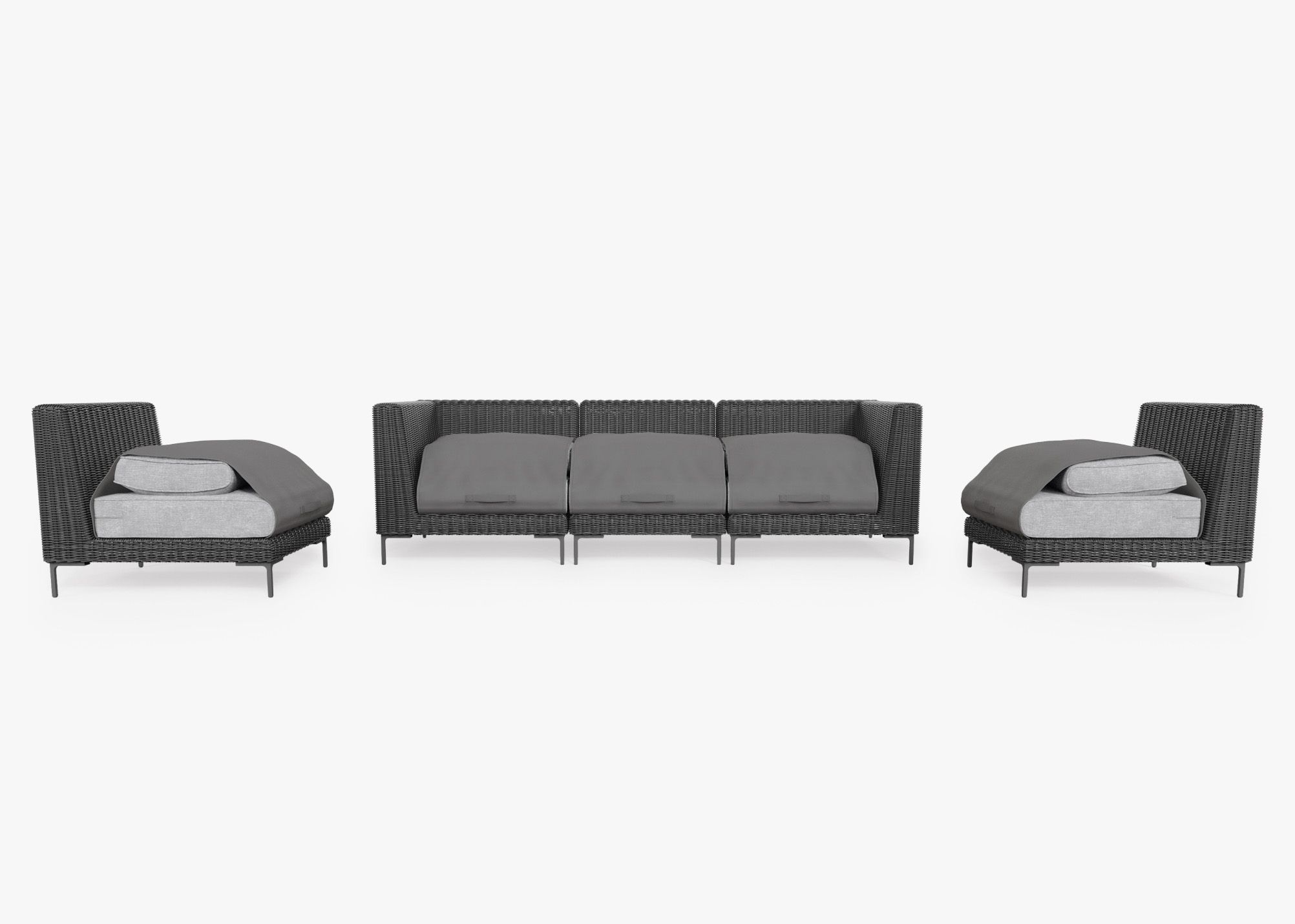 Black wicker outdoor sofa new arrivals