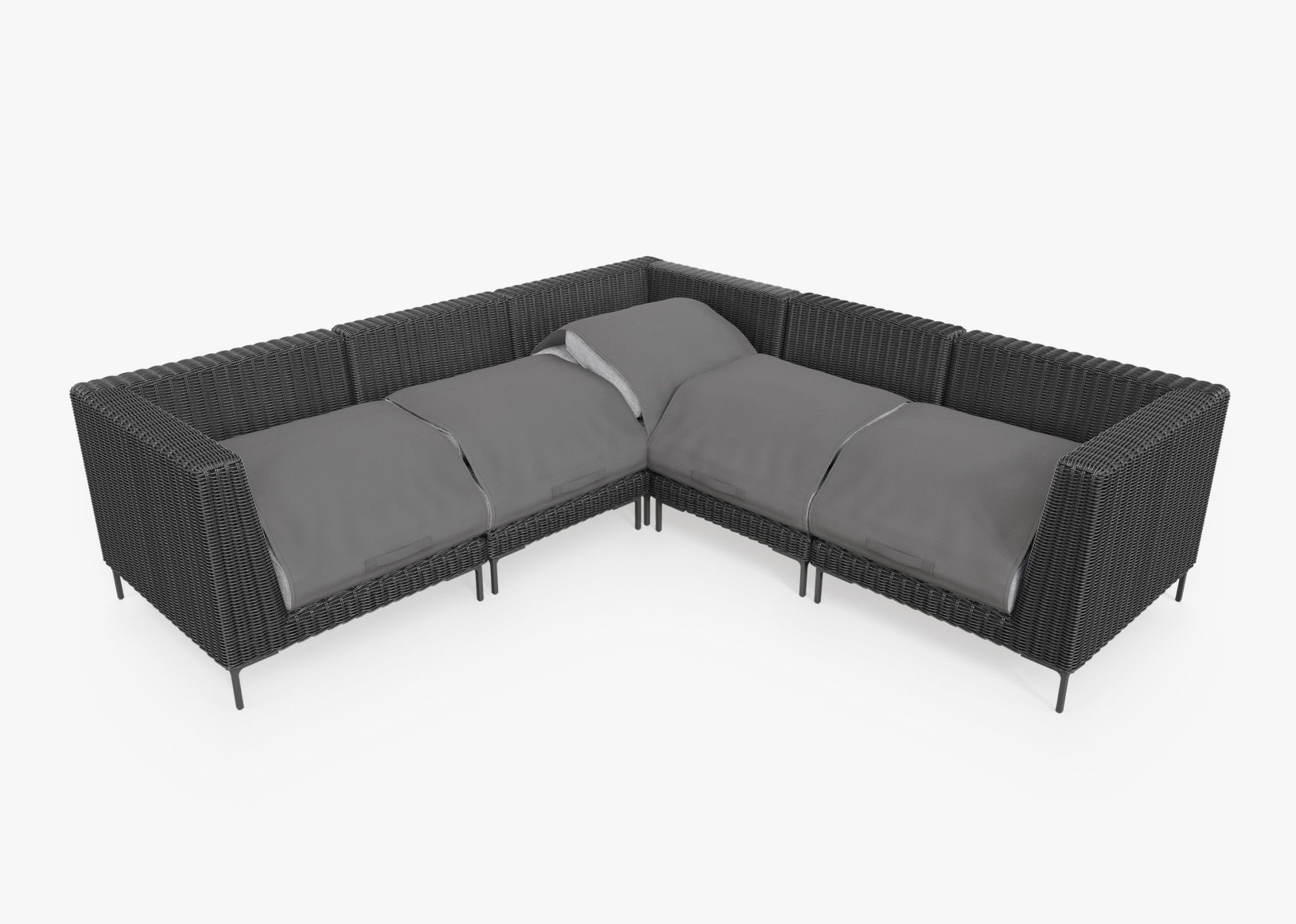 Outer Modular Outdoor Black Wicker Furniture