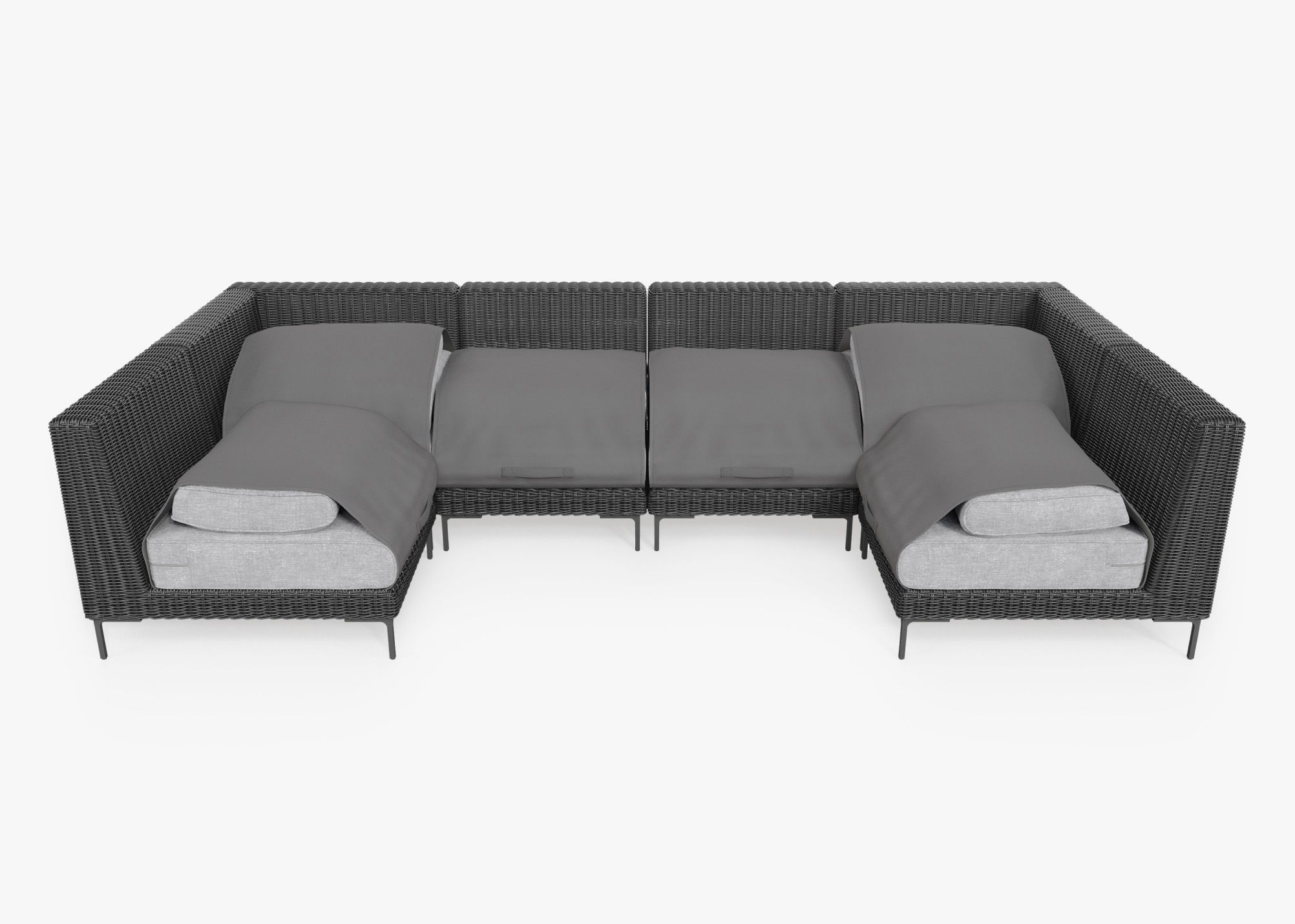 Outer Modular Outdoor Black Wicker Furniture